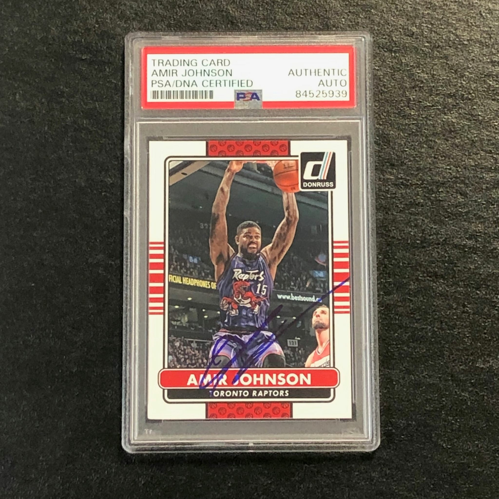 2014-15 Panini Donruss #157 Amir Johnson Signed Card AUTO PSA Slabbed Raptors
