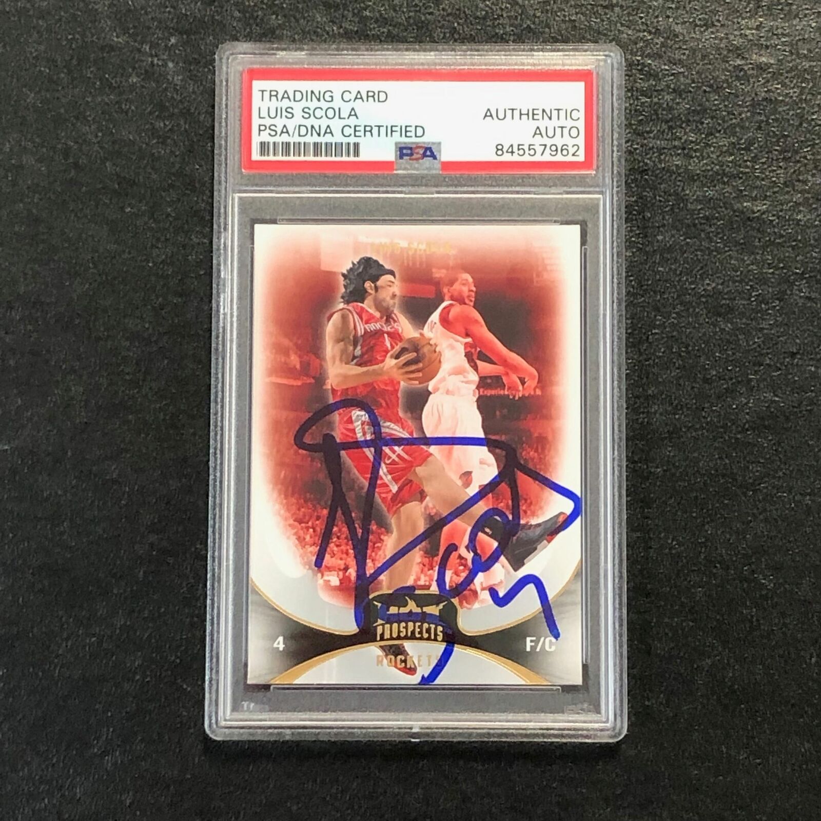 2008-09 Hot Prospects #77 Luis Scola Signed Card AUTO PSA/DNA Slabbed Rockets
