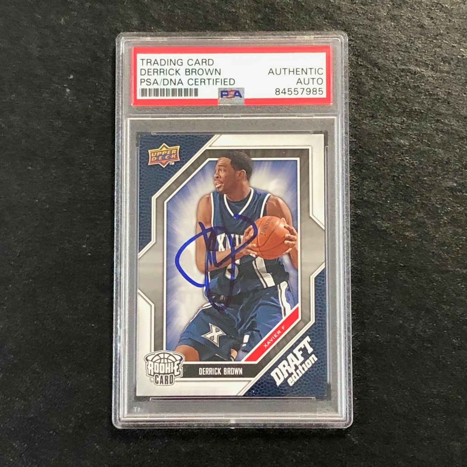 2009 UPPER DECK DRAFT EDITION #24 DERRICK BROWN Signed Card PSA Slabbed Auto RC
