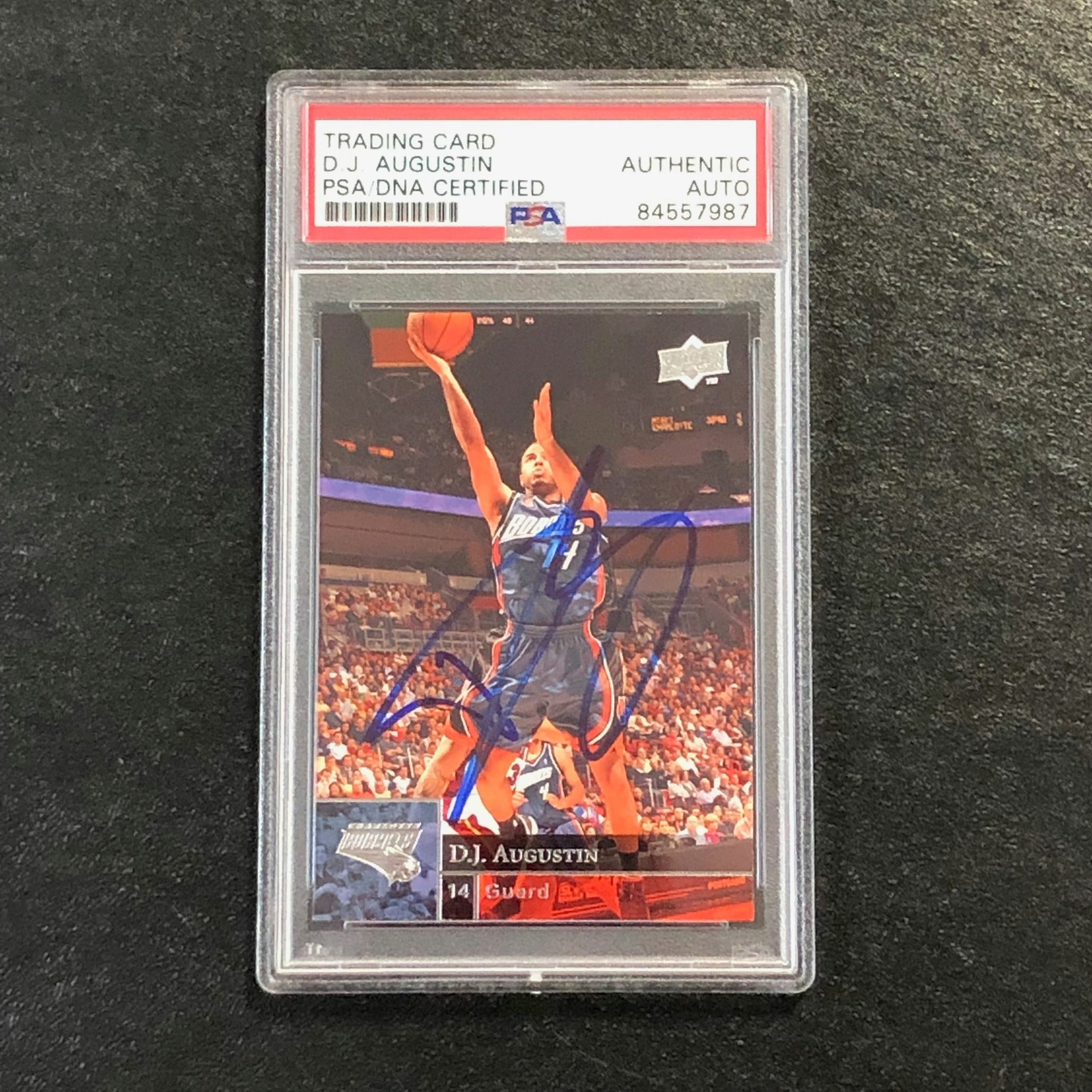 2009-10 Upper Deck Basketball #16 D.J. Augustin Signed Card AUTO PSA Slabbed Bob
