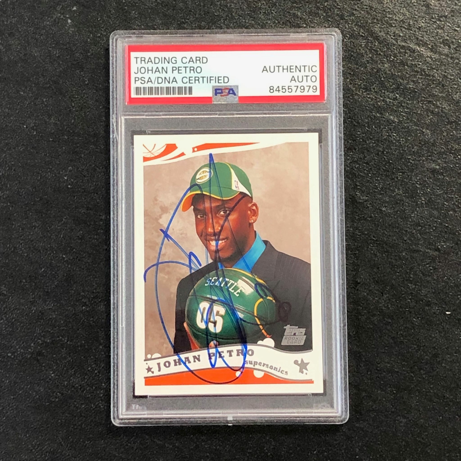 2005-06 Topps #245 Johan Petro Signed Rookie Card AUTO PSA Slabbed RC Celtics
