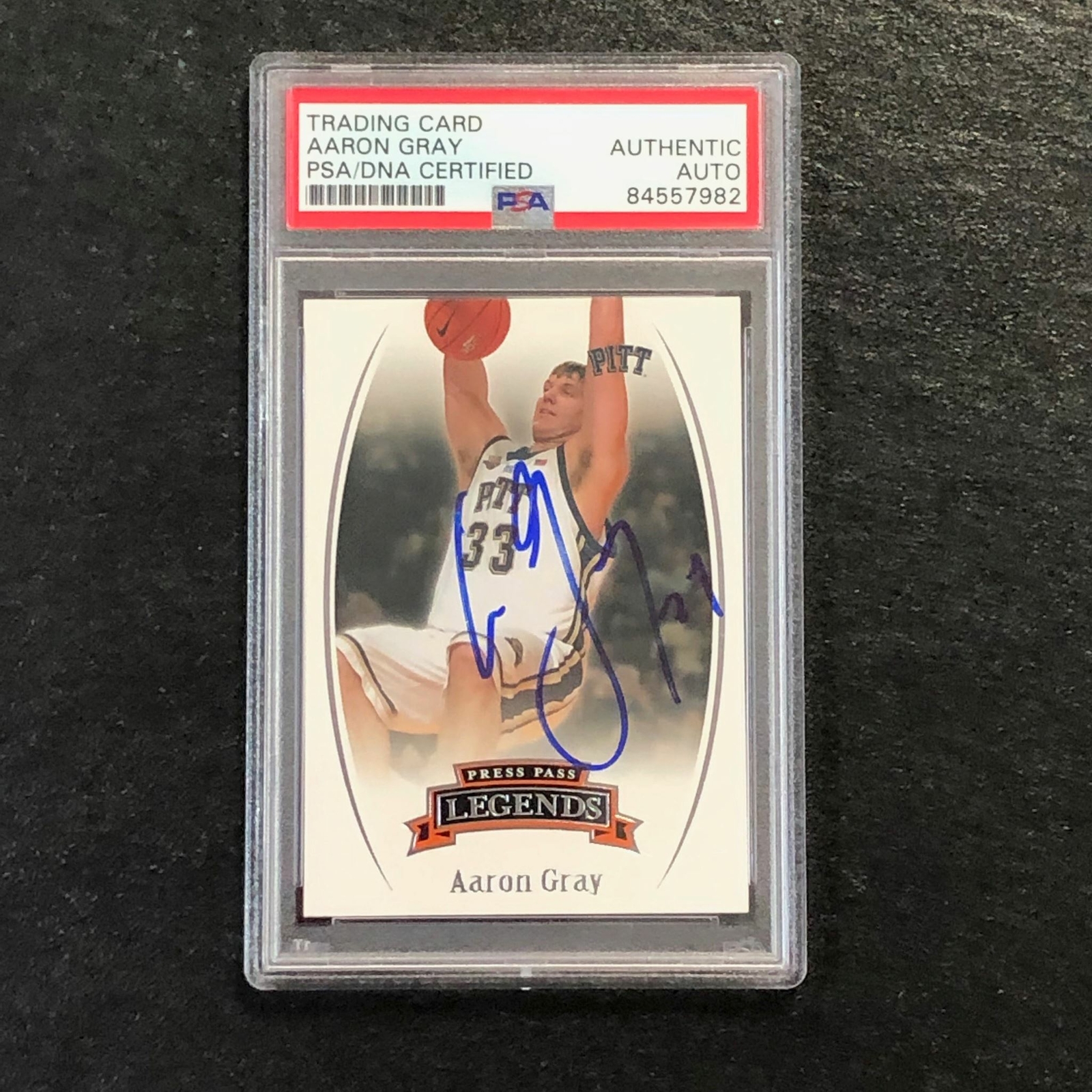2007-08 Press Pass Legends #8 Aaron Gray Signed Card AUTO PSA Slabbed Pittsburgh
