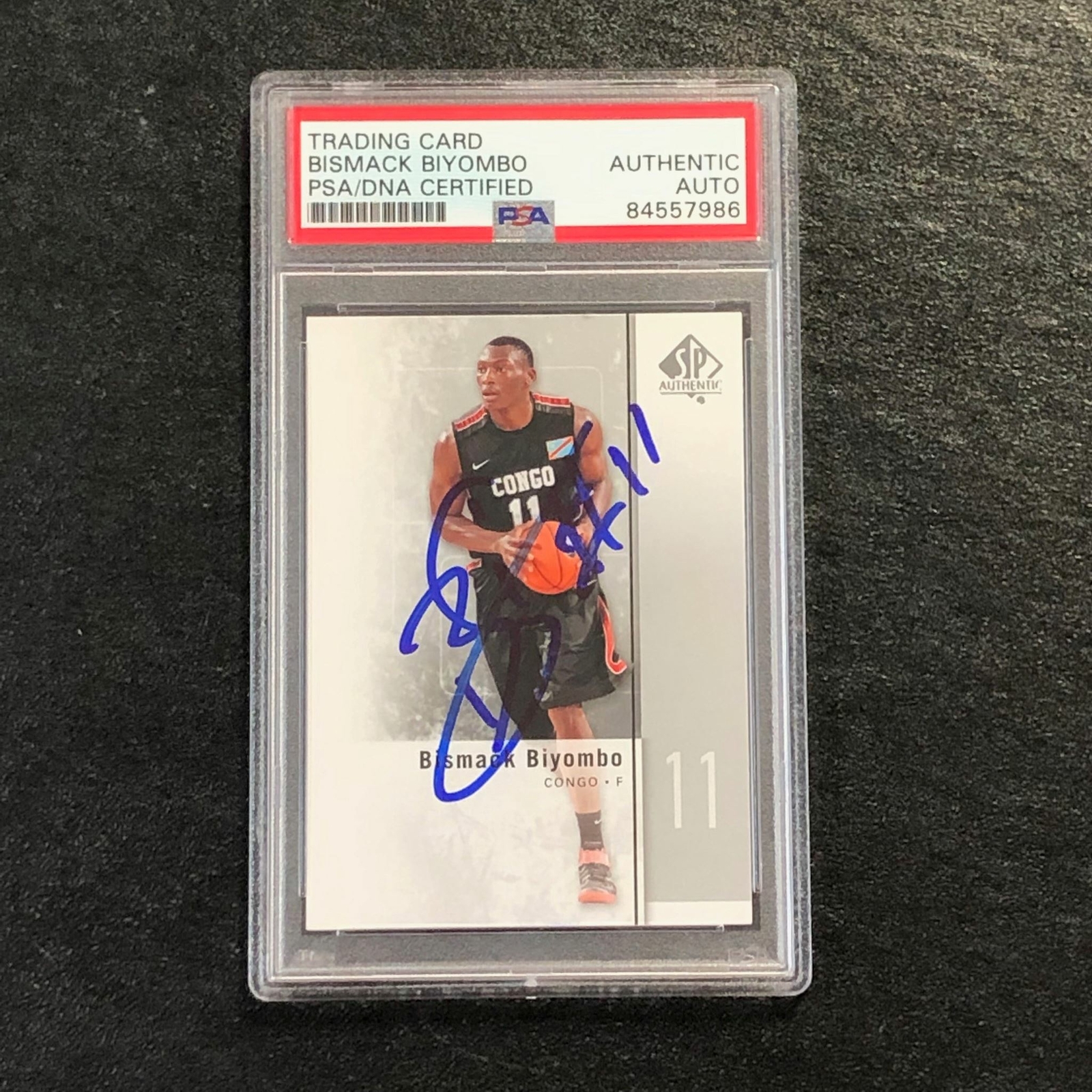 2011 SP Authentic #19 Bismack Biyombo Signed Card AUTO PSA Slabbed Congo
