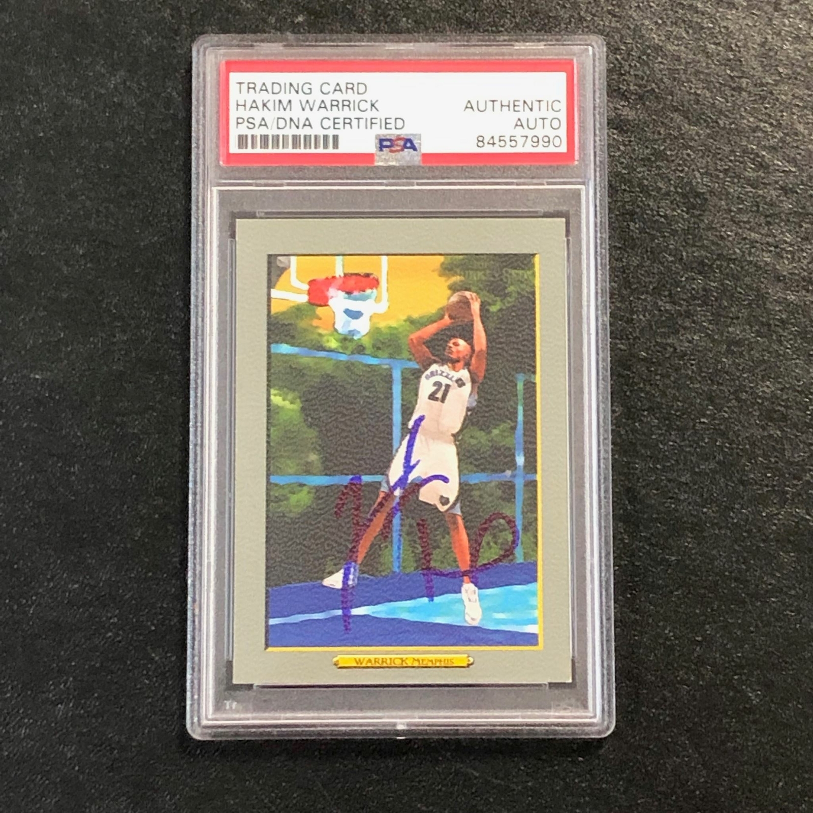 2006-07 Topps Turkey Red #68 Hakim Warrick Signed Card AUTO PSA Slabbed Grizzlie
