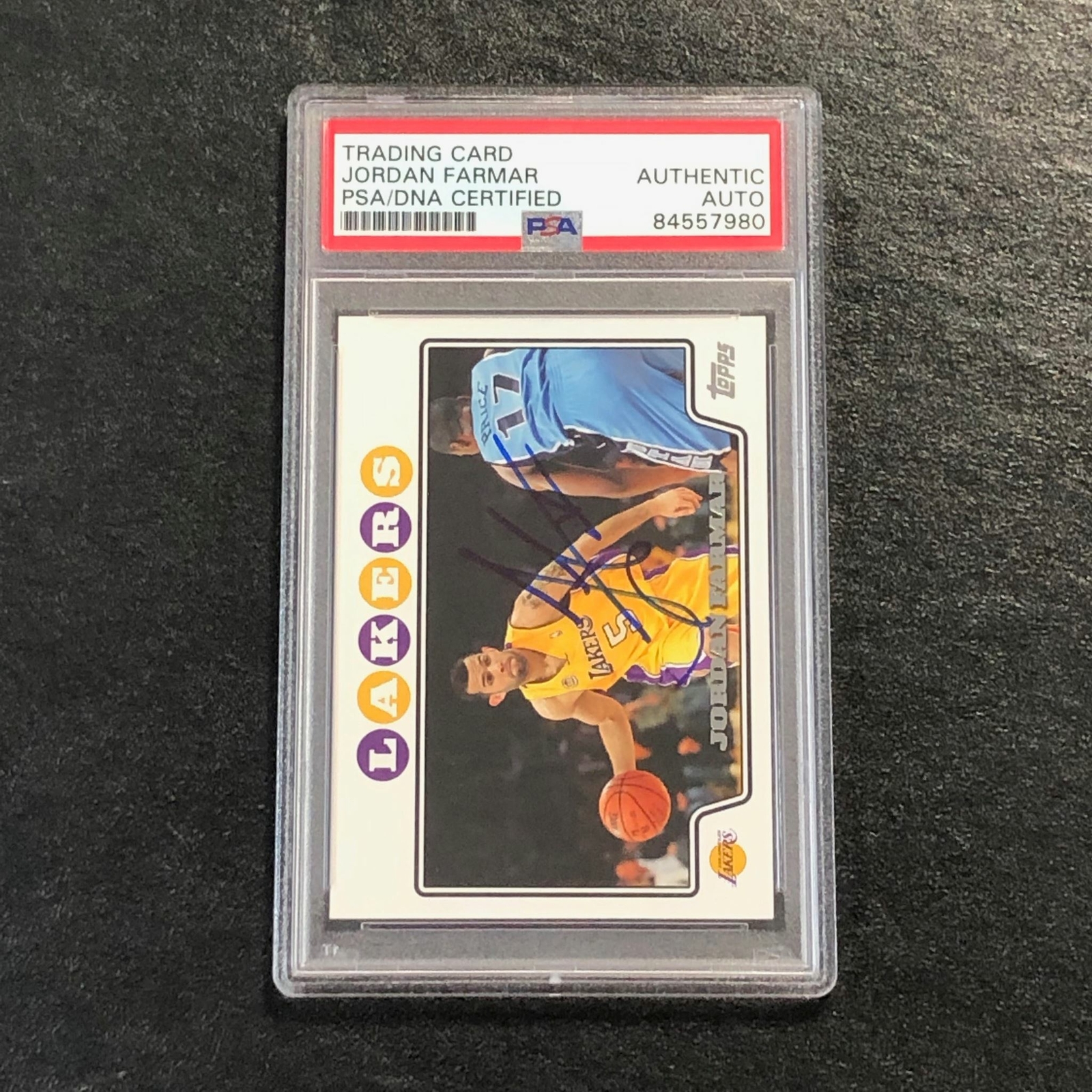 2008-09 Topps #71 Jordan Farmar Signed Card AUTO PSA Slabbed Lakers
