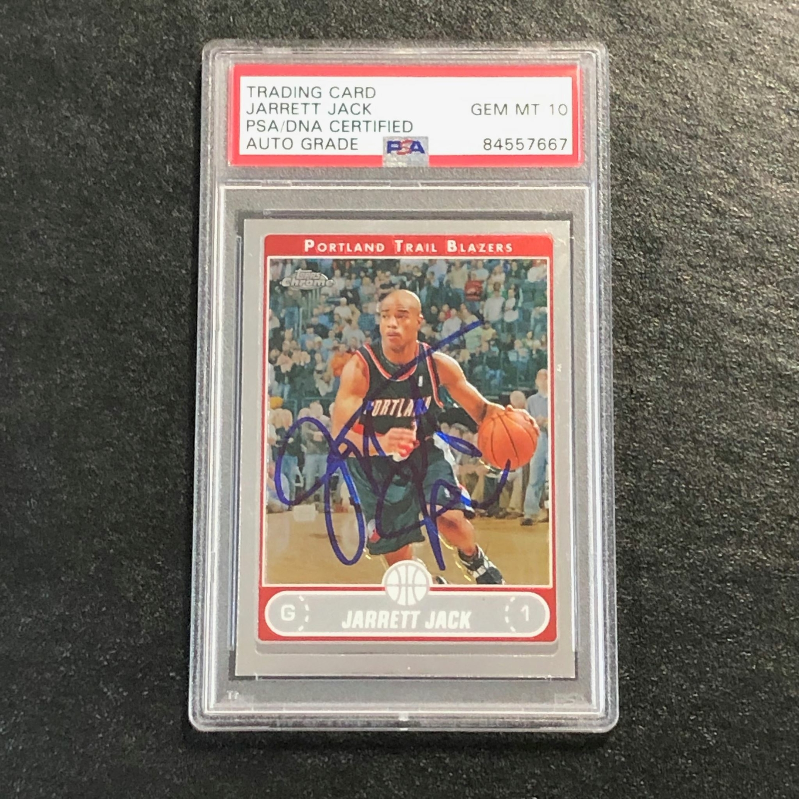 2006-07 Topps Chrome #110 Jarrett Jack Signed Card AUTO 10 PSA Slabbed Trail Bla
