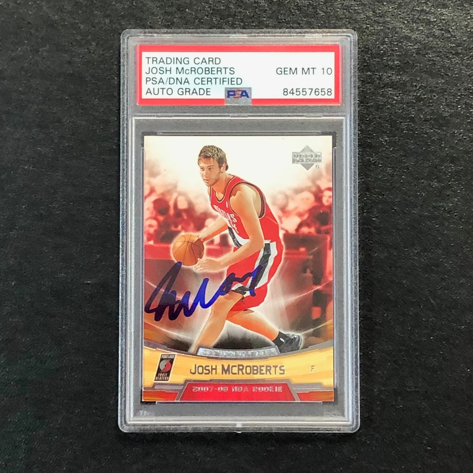 2007-08 Upper Deck #18 Josh McRoberts Signed Rookie Card AUTO 10 PSA Slabbed RC
