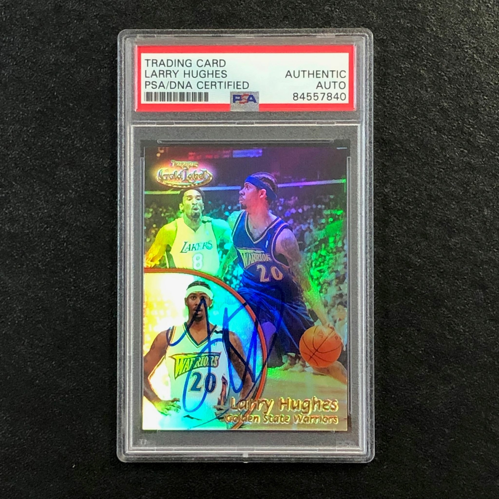 2000-01 Topps Gold Label #45 Larry Hughes Signed Card AUTO PSA Slabbed Warriors
