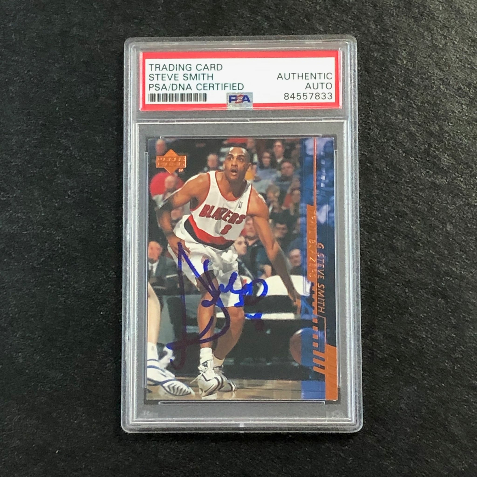 2000-01 Upper Deck #139 Steve Smith Signed Card AUTO PSA Slabbed Portland Trail

