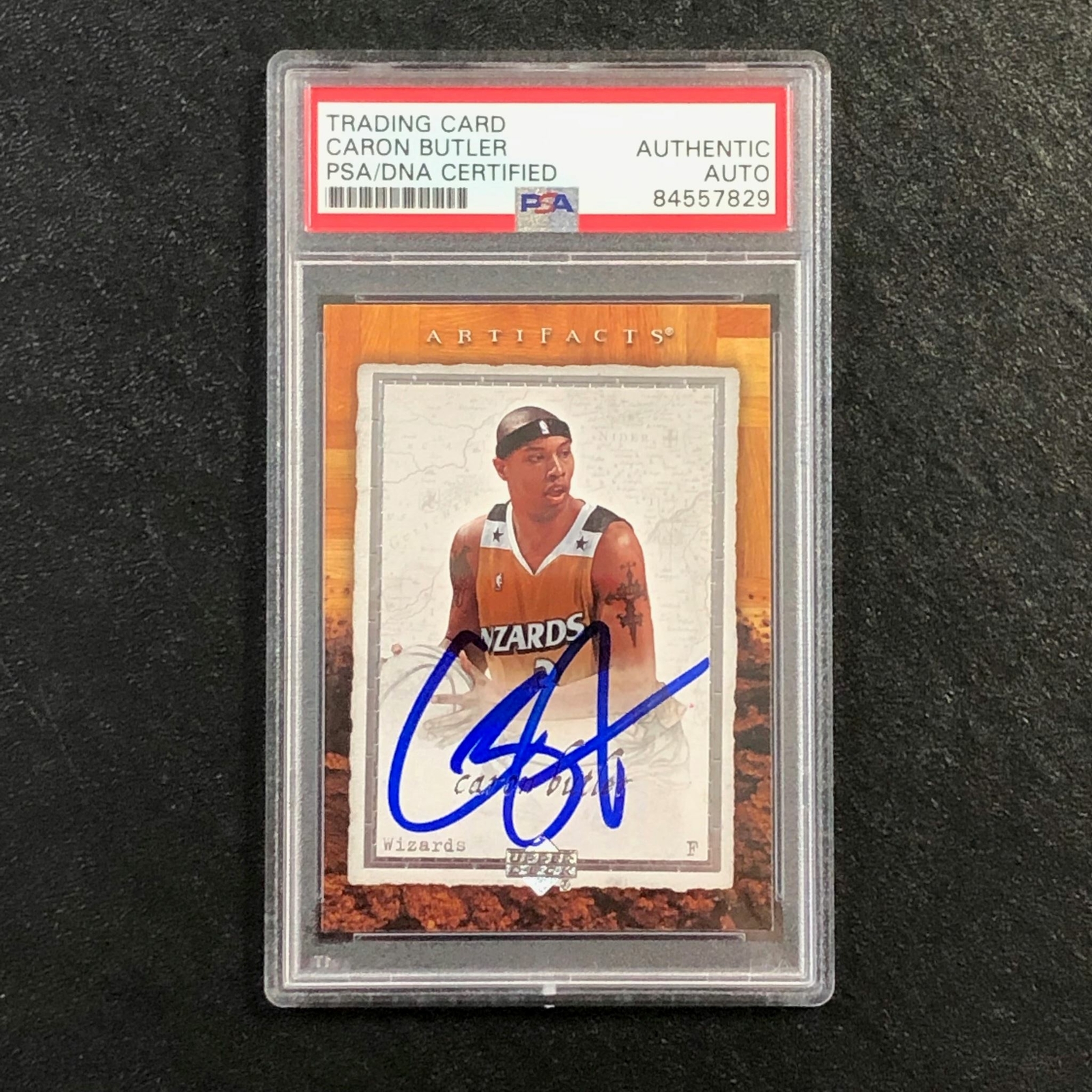 2007-08 ARTIFACTS BASKETBALL #99 CARON BUTLER SIGNED CARD AUTO PSA SLABBED WIZAR COLLECTIBLE MEMORABILIA