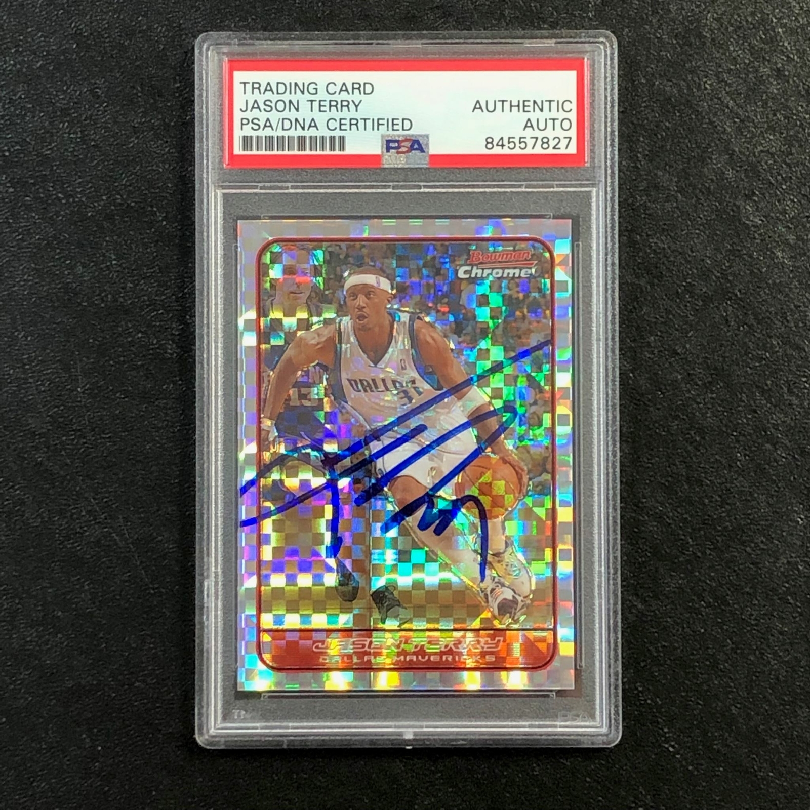2006-07 Bowman Chrome #37 Jason Terry Signed Card AUTO PSA Slabbed Mavericks
