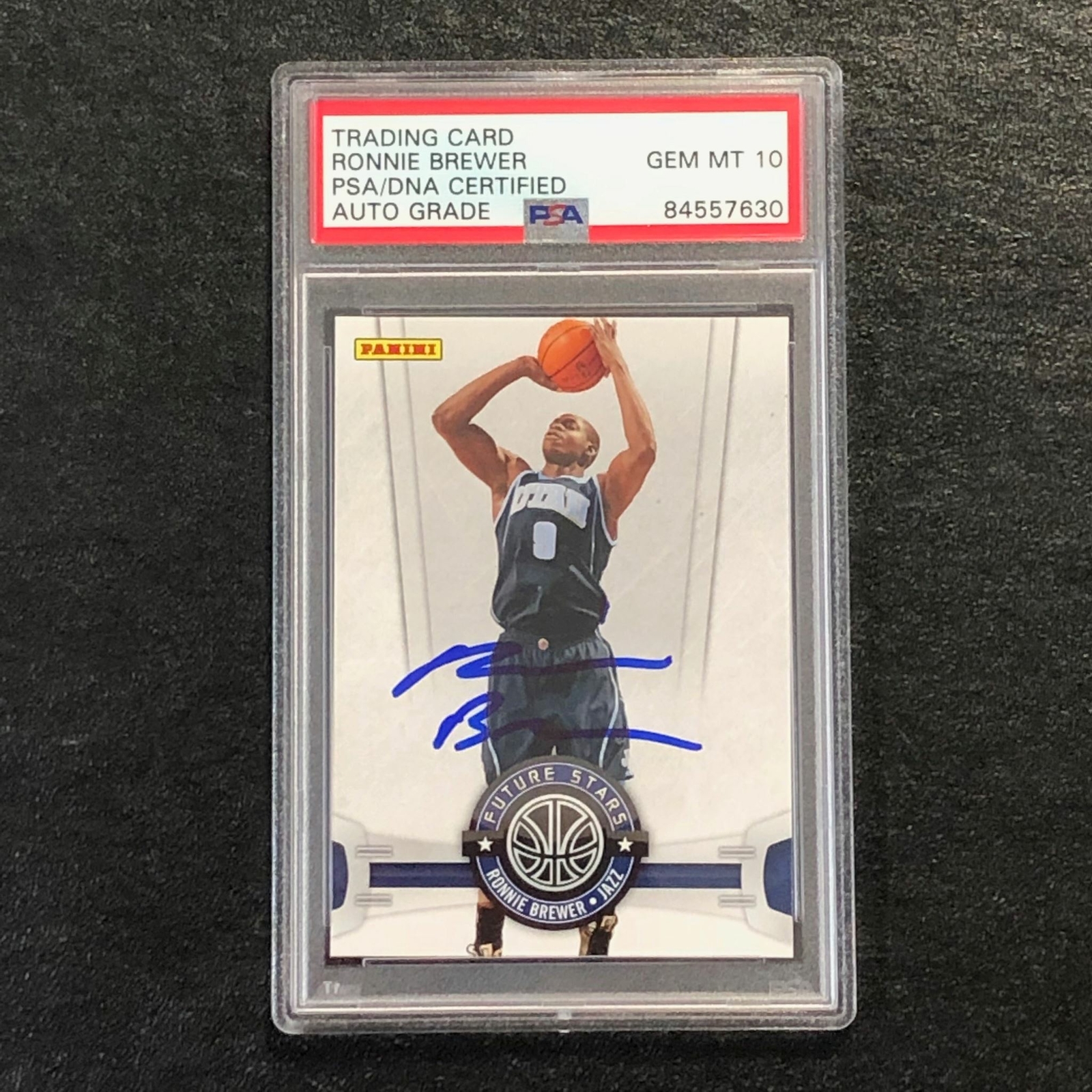 2009-10 Panini Future Stars #17 Ronnie Brewer Signed Card AUTO 10 PSA Slabbed Ja
