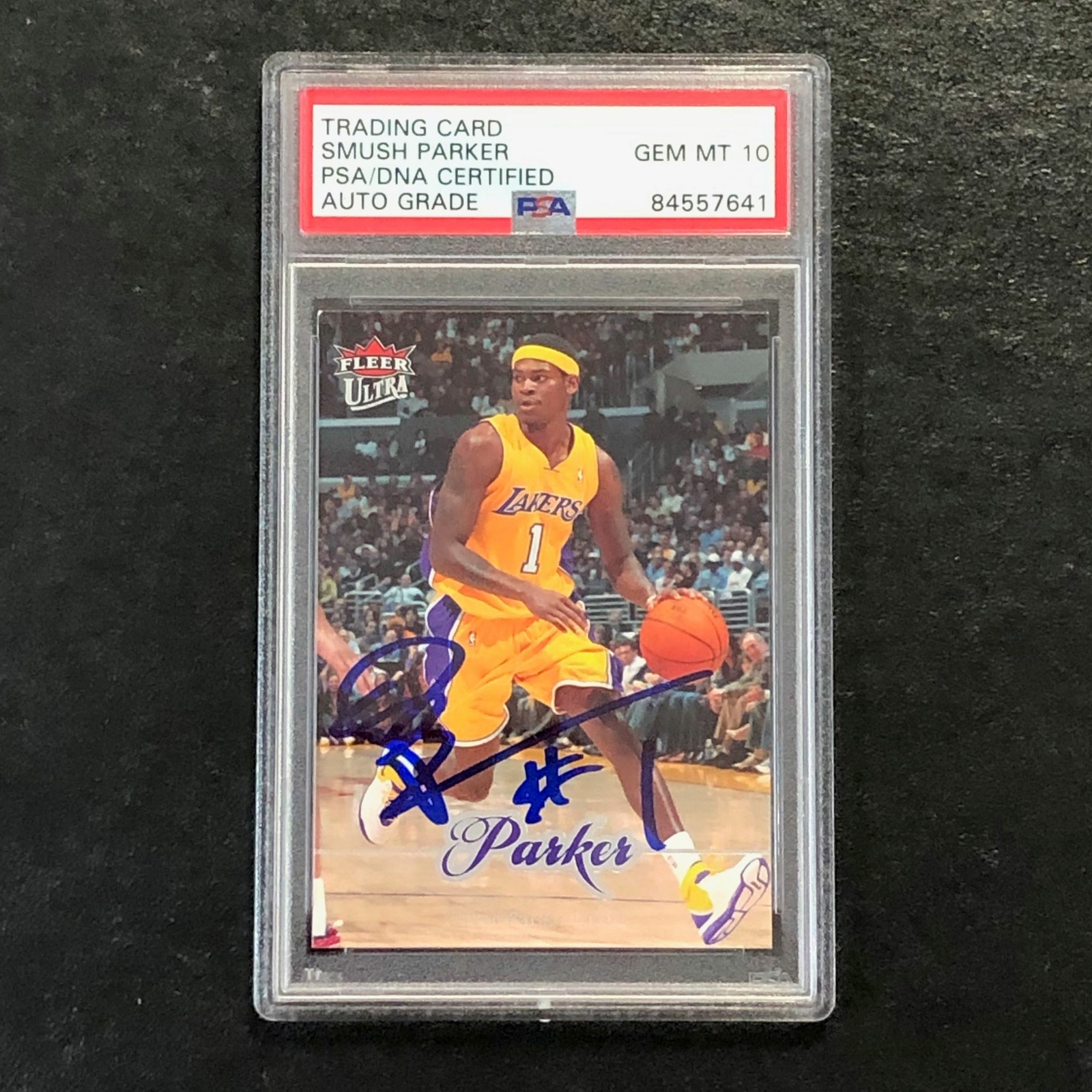 2007-08 Fleer Ultra #84 Smush Parker Signed Card Auto 10 PSA Slabbed Lakers
