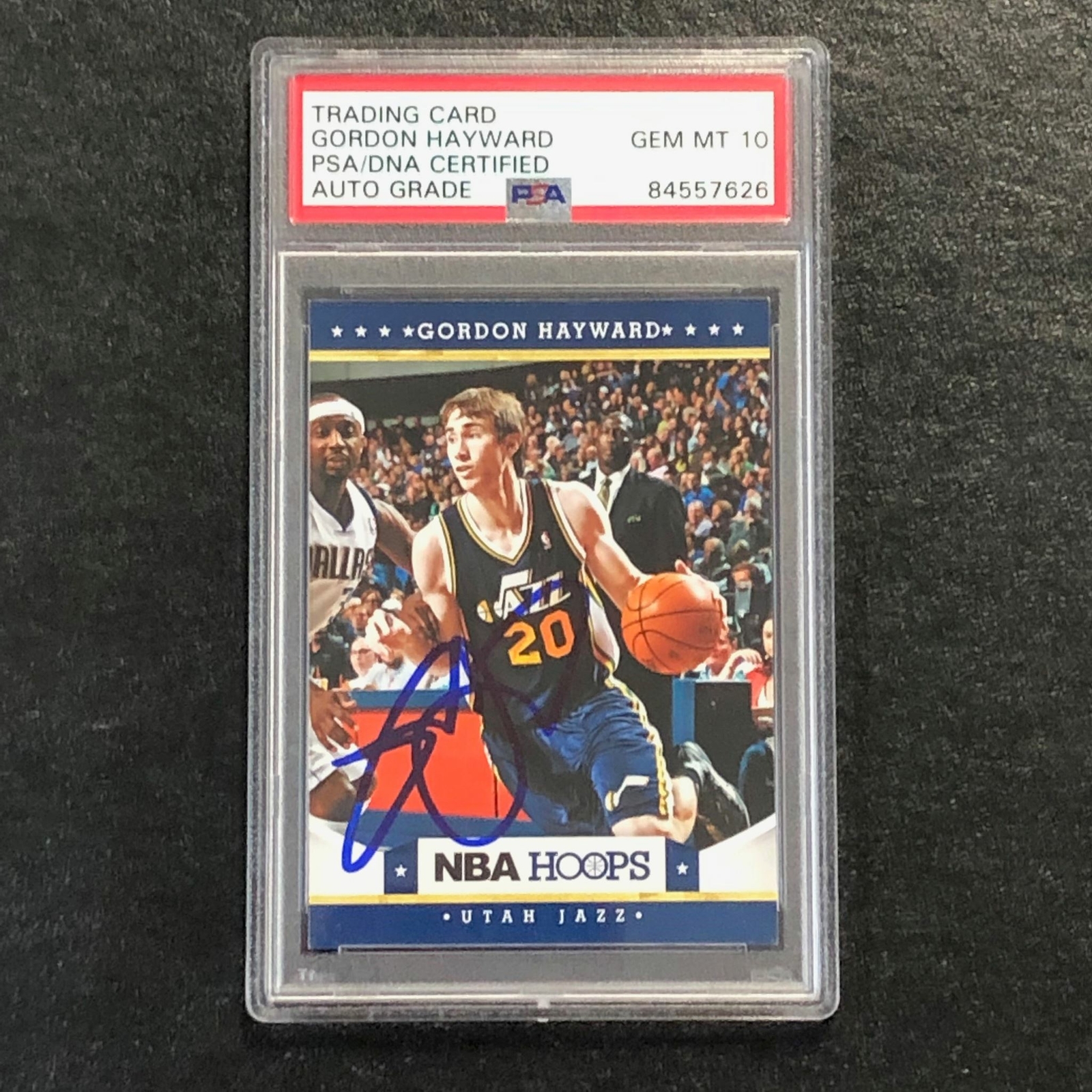 2012-13 NBA Hoops #143 Gordon Hayward Signed AUTO 10 PSA Slabbed Jazz
