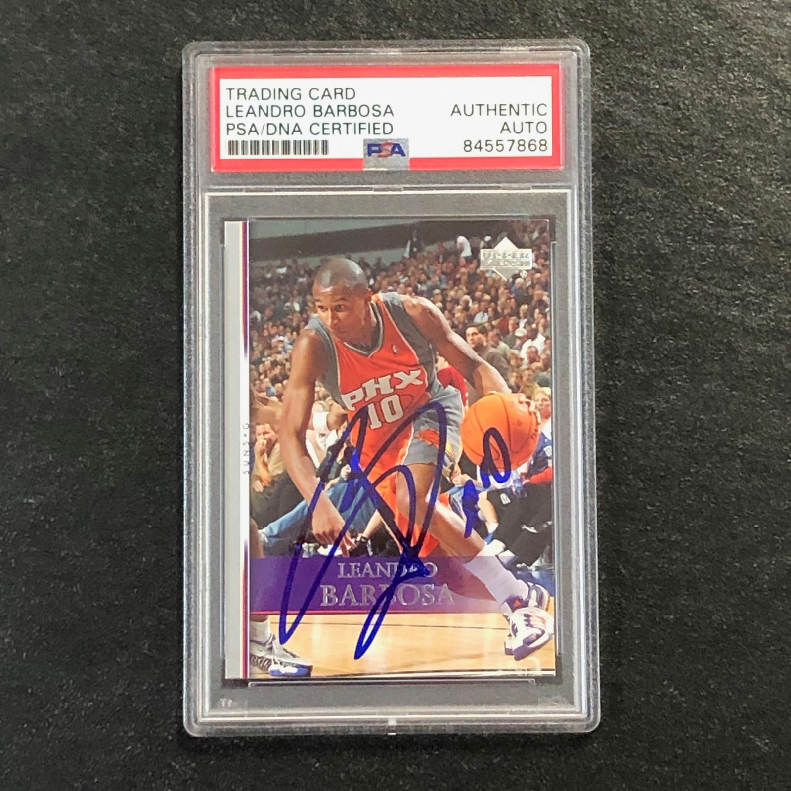 2007-08 UPPER DECK BASKETBALL #47 LEANDRO BARBOSA SIGNED CARD AUTO PSA SLABBED S COLLECTIBLE MEMORABILIA