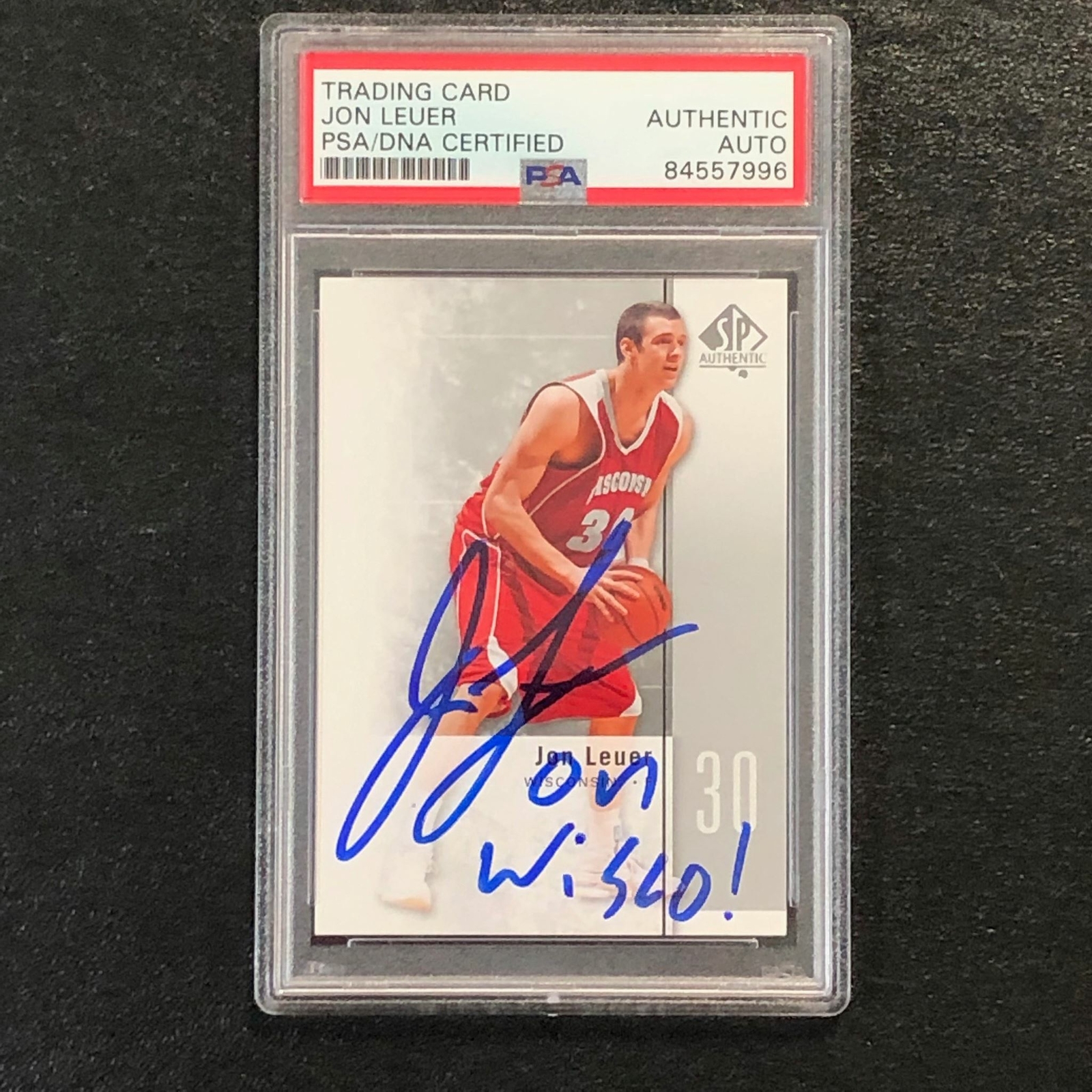 2011-12 SP Authentic #41 Jon Leuer Signed Card AUTO PSA Slabbed Wisconsin Badger
