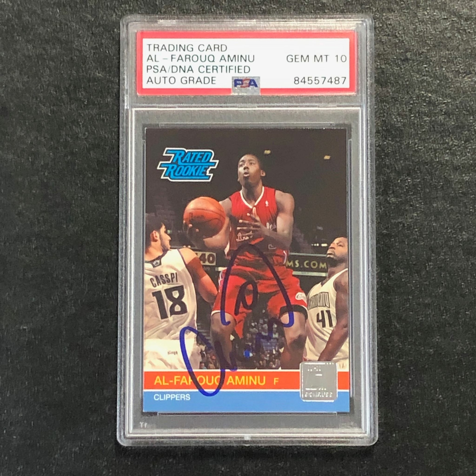 2010-11 Donruss Rated Rookie #235 Al-Farouq Aminu Signed Card AUTO 10 PSA Slabbe
