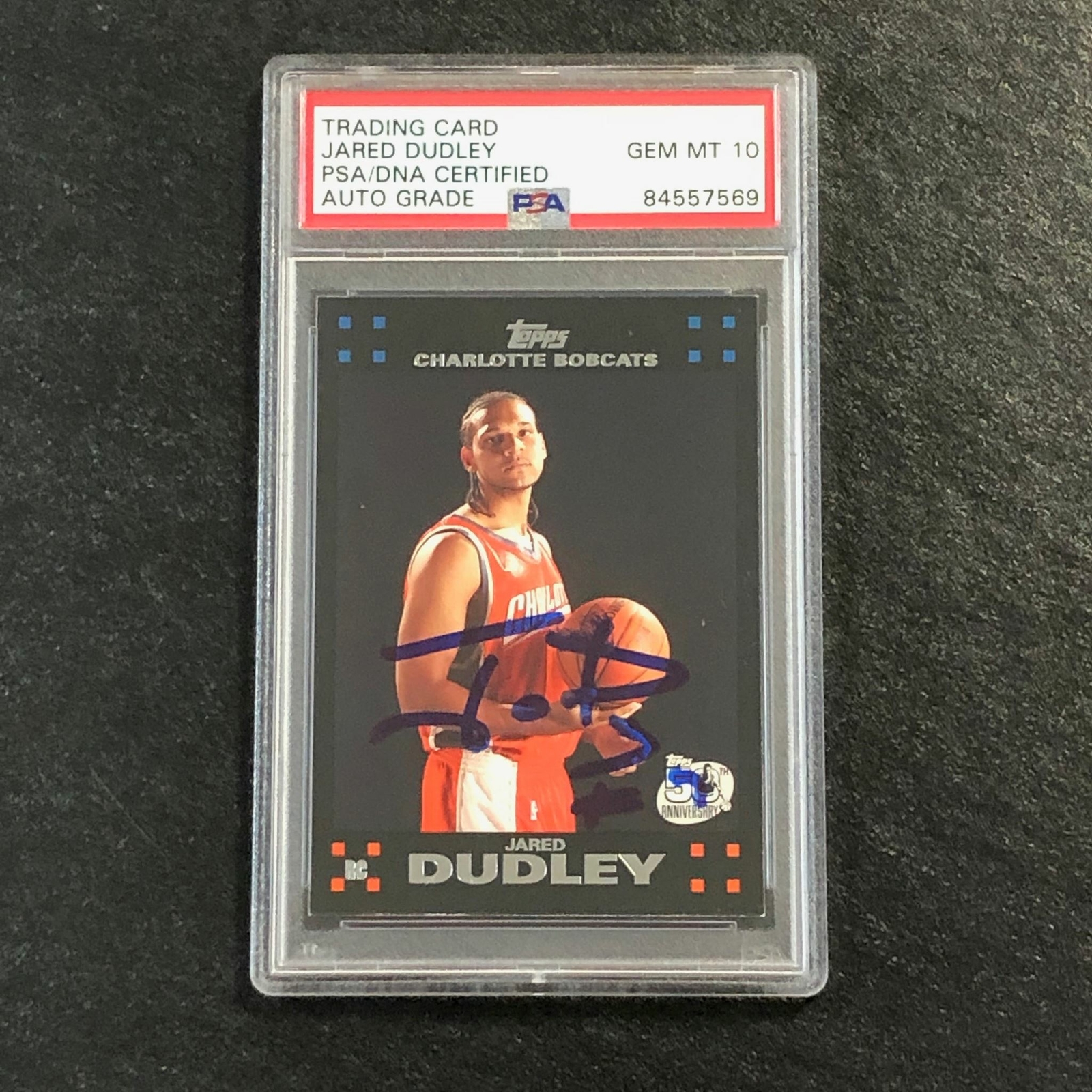 2007-08 TOPPS #132 Jared Dudley Signed Card AUTO 10 PSA Slabbed RC Bobcats
