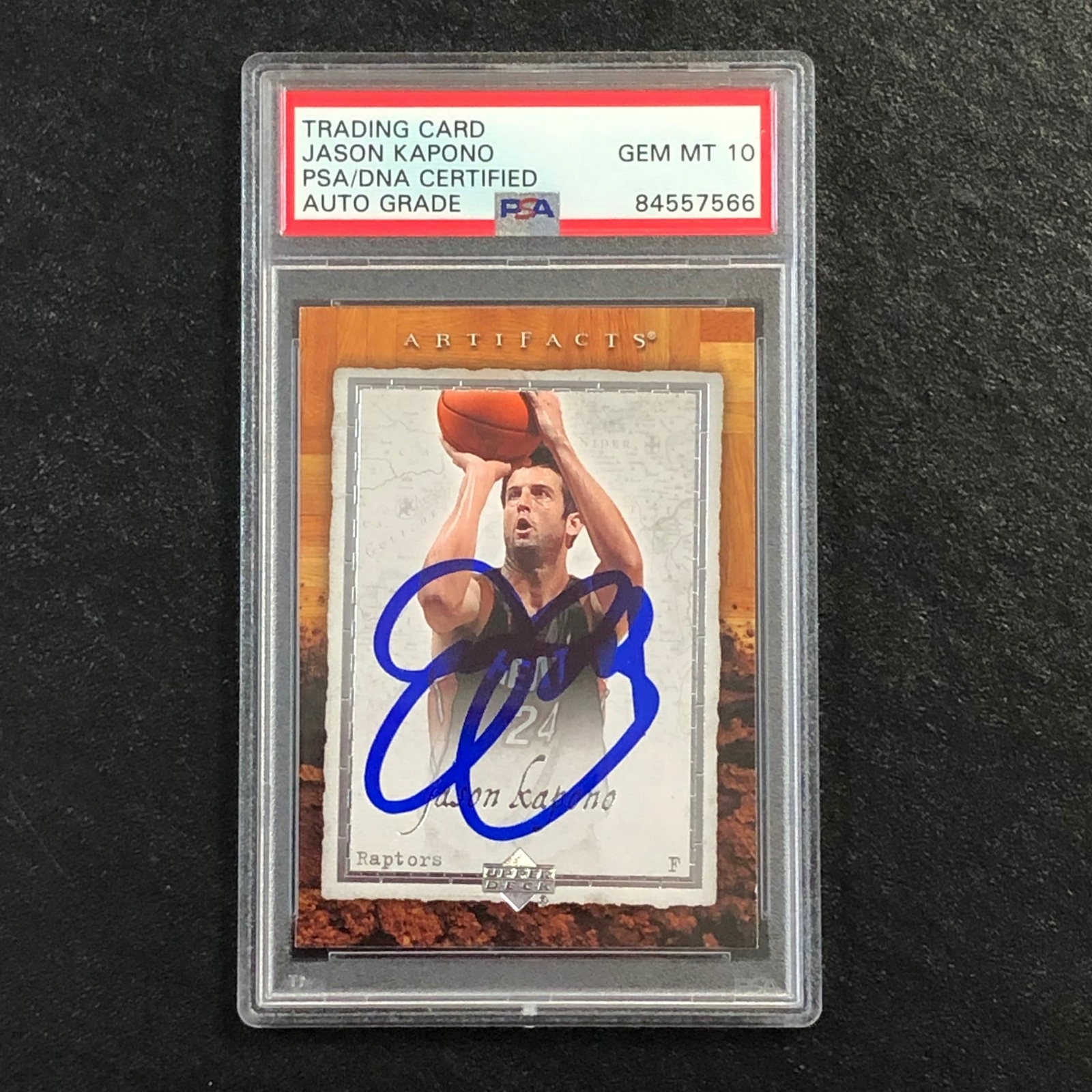 2007-08 ARTIFACTS BASKETBALL #48 JASON KAPONO SIGNED CARD AUTO 10 PSA SLABBED RA COLLECTIBLE MEMORABILIA