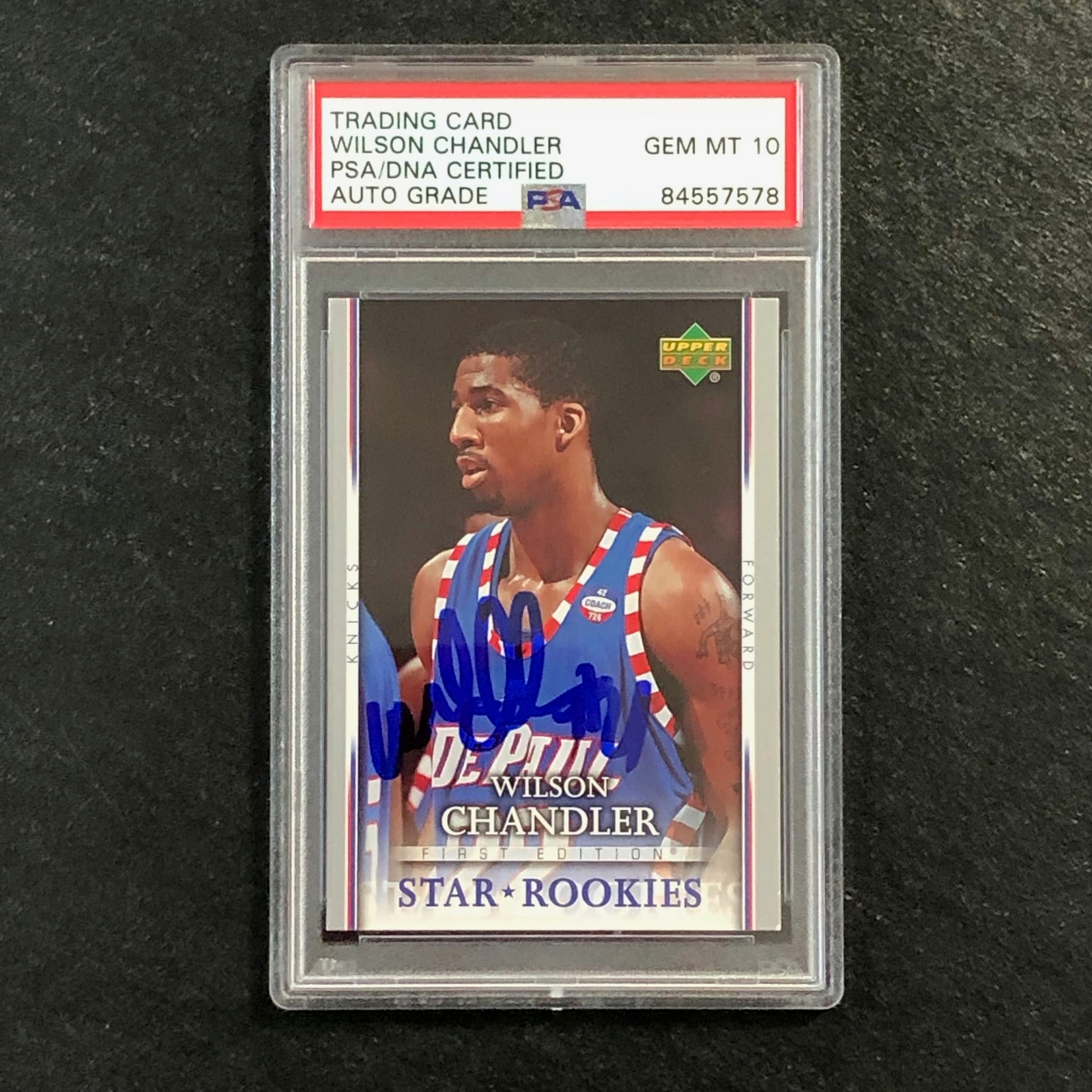 2007-08 UPPER DECK FIRST EDITION #223 WILSON CHANDLER SIGNED CARD AUTO 10 PSA SL COLLECTIBLE MEMORABILIA