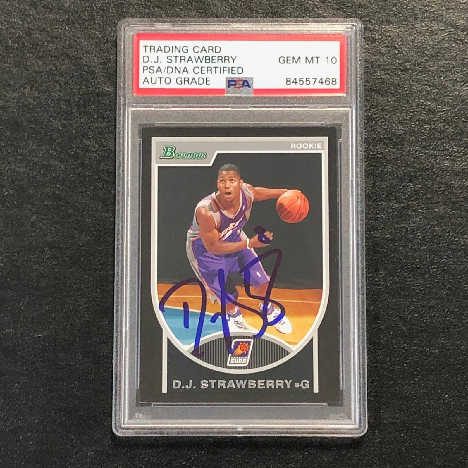 2007-08 Bowman Draft Picks & Stars #154 DJ Strawberry Signed Card AUTO 10 PSA Sl
