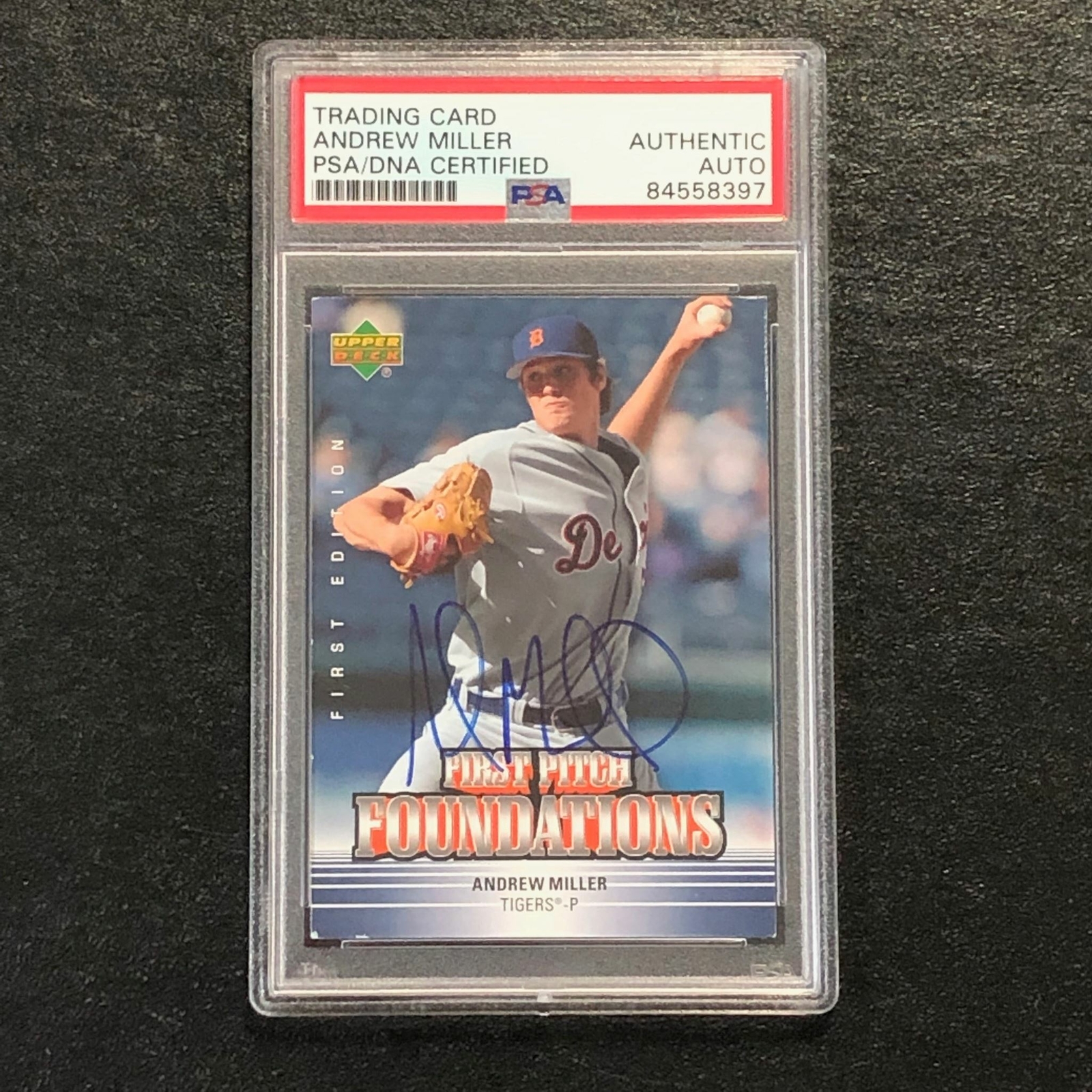 2007 UPPER DECK FIRST EDITION #FPF-AM ANDREW MILLER SIGNED CARD PSA SLABBED AUTO COLLECTIBLE MEMORABILIA