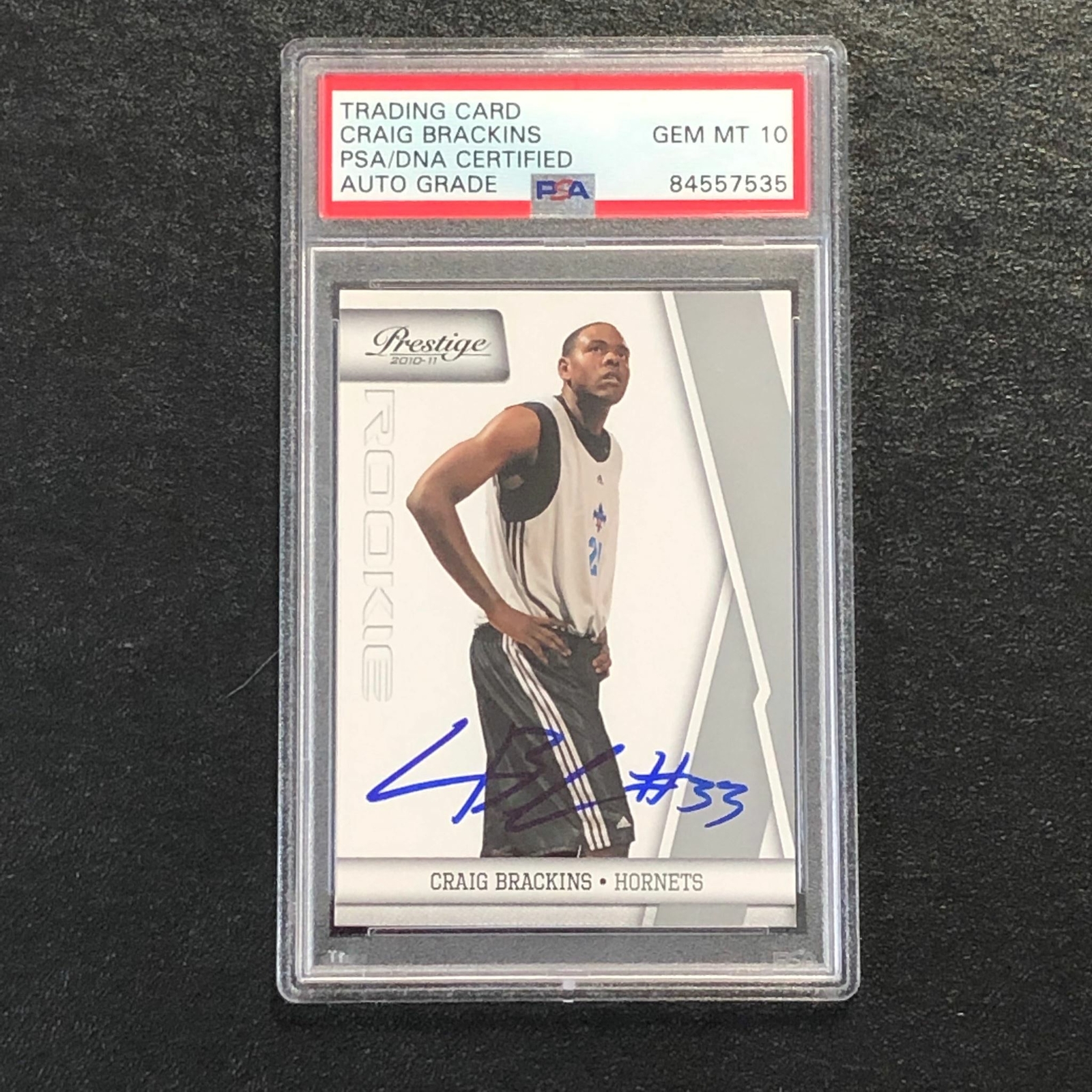 2010-11 Panini Prestige #171 Craig Brackins Signed Card AUTO 10 PSA/DNA Slabbed
