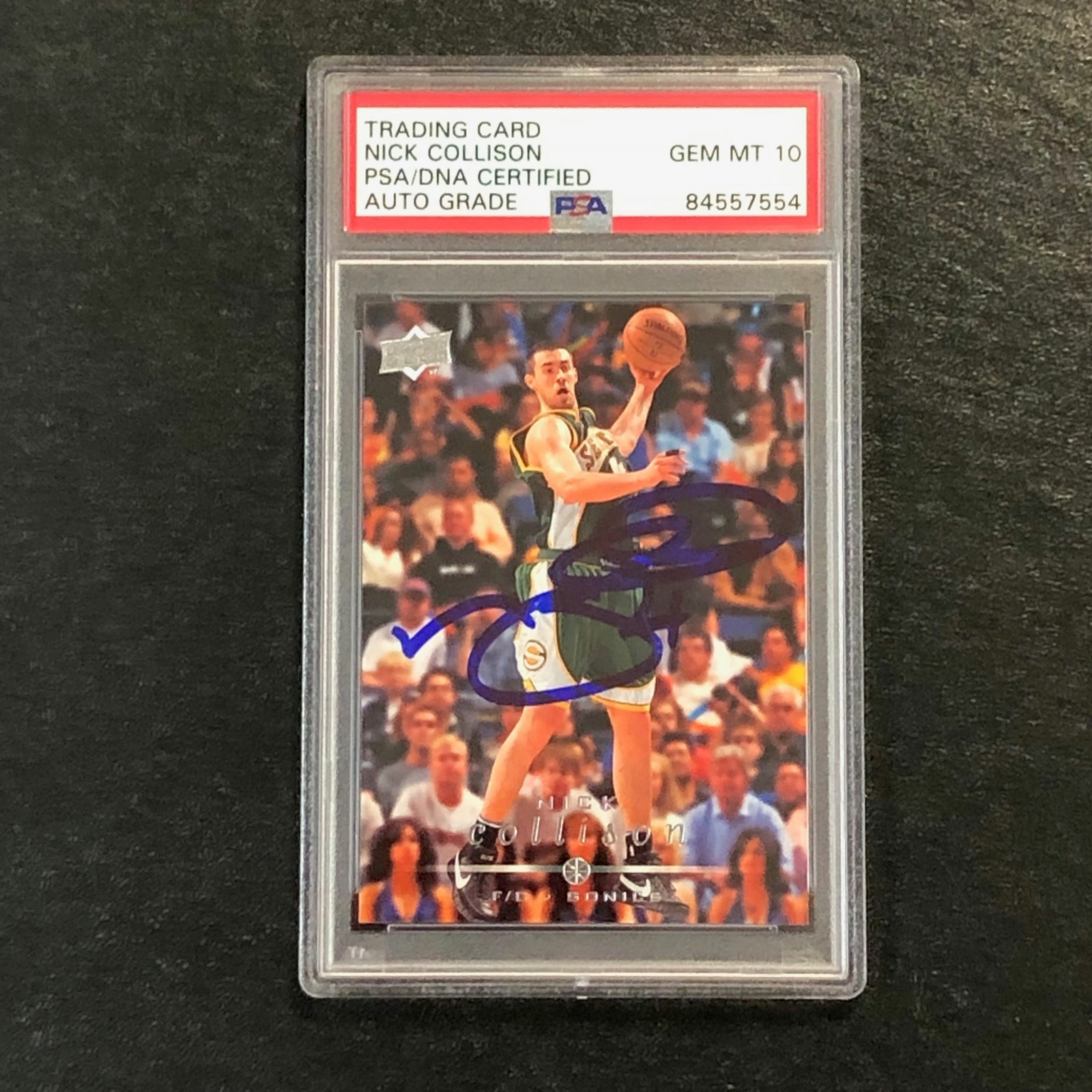 2008 Upper Deck #178 Nick Collison Signed Card AUTO 10 PSA Slabbed Sonics
