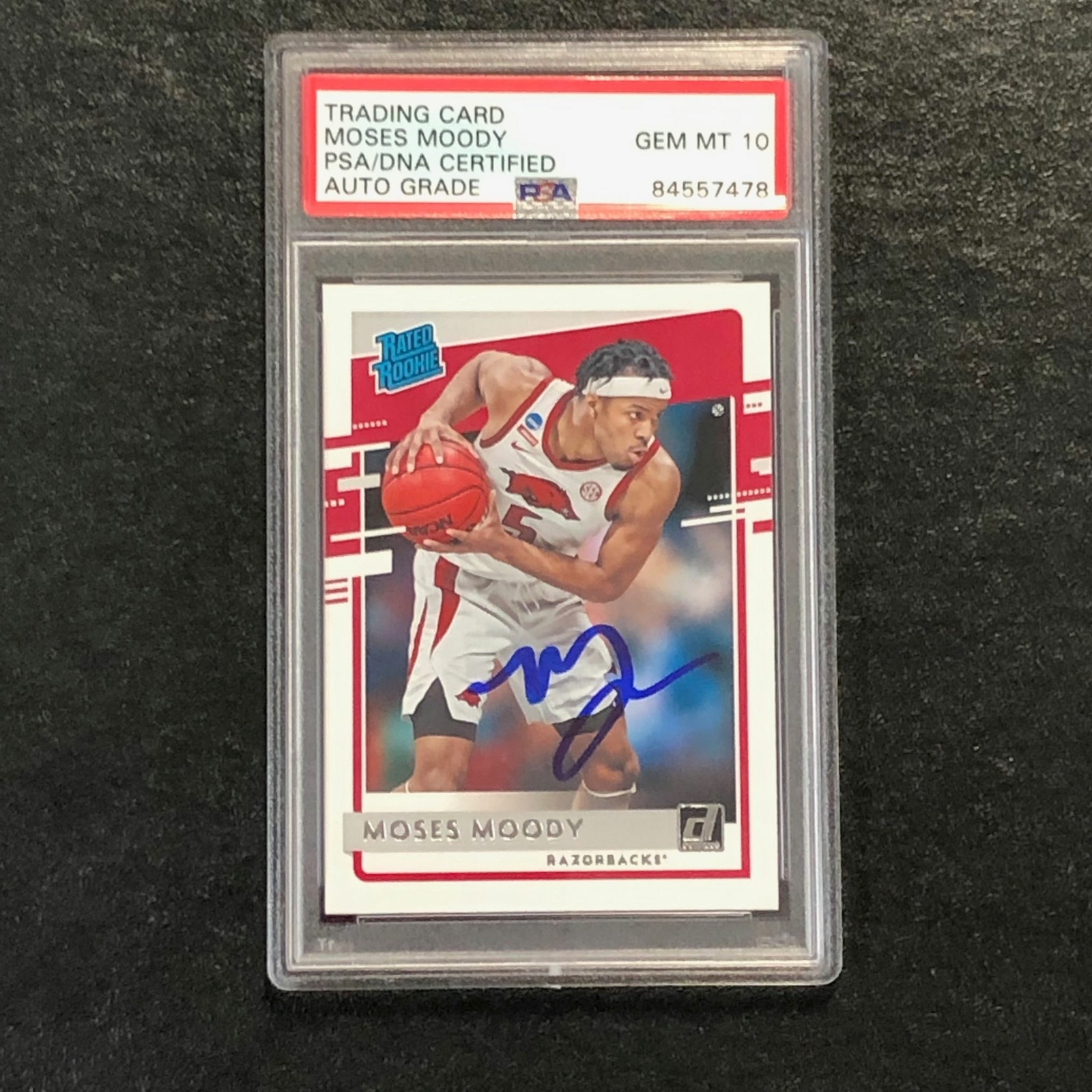 2021-22 Panini Chronicles Draft Picks #36 Moses Moody Signed Card AUTO 10 PSA Sl
