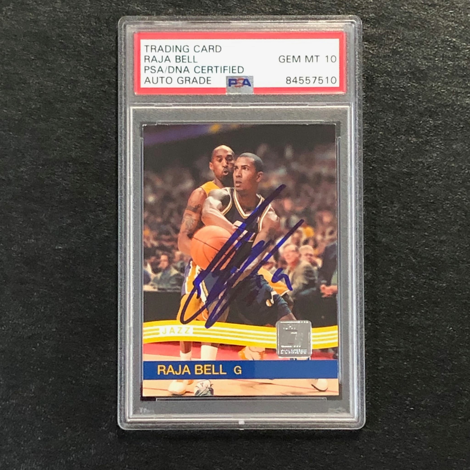 2010-11 Donruss #145 Raja Bell Signed Card AUTO 10 PSA Slabbed Jazz
