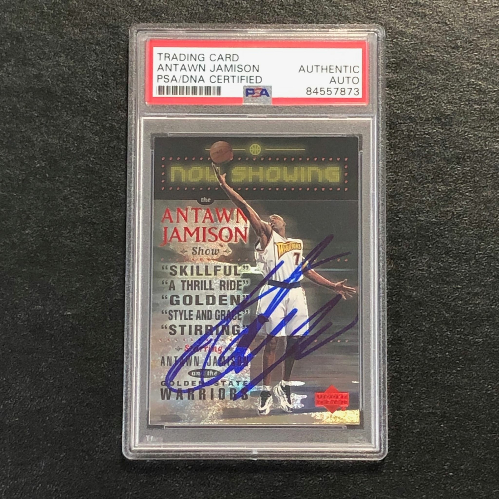 1999-00 Upper Deck Now Showing #NS9 Antawn Jamison Signed Card AUTO PSA Slabbed
