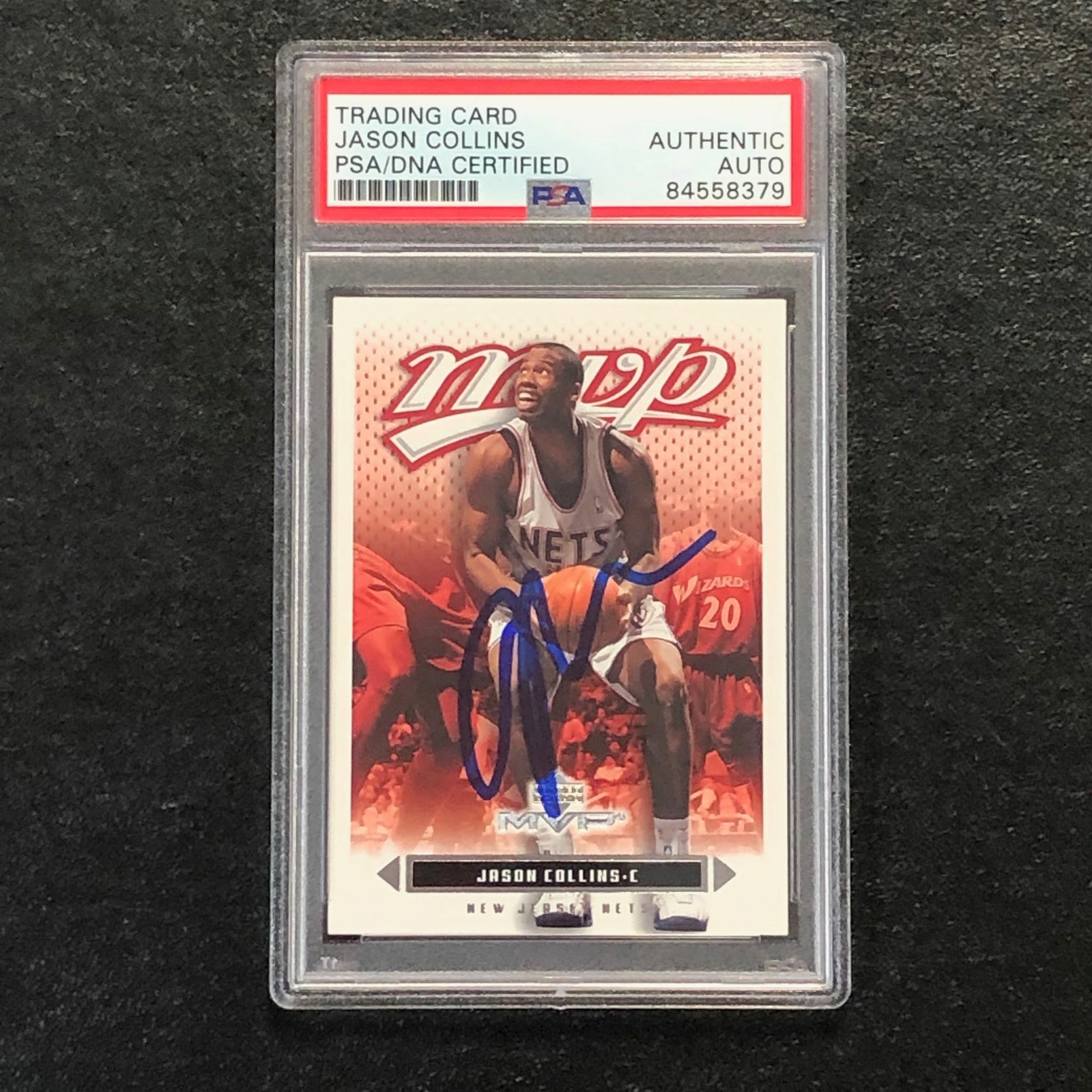 2003-04 Upper Deck MVP #109 Jason Collins Signed Card AUTO PSA Slabbed Nets
