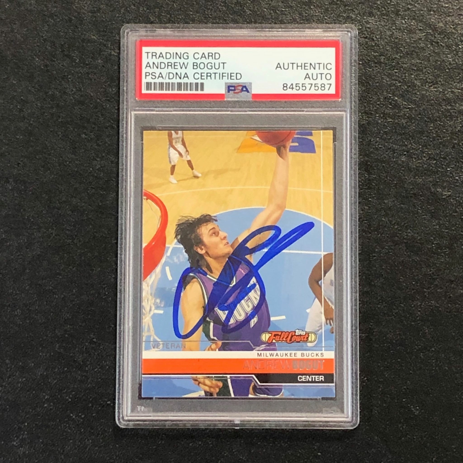 2006-07 Topps Full Court #35 Andrew Bogut Signed Card AUTO PSA Slabbed Bucks
