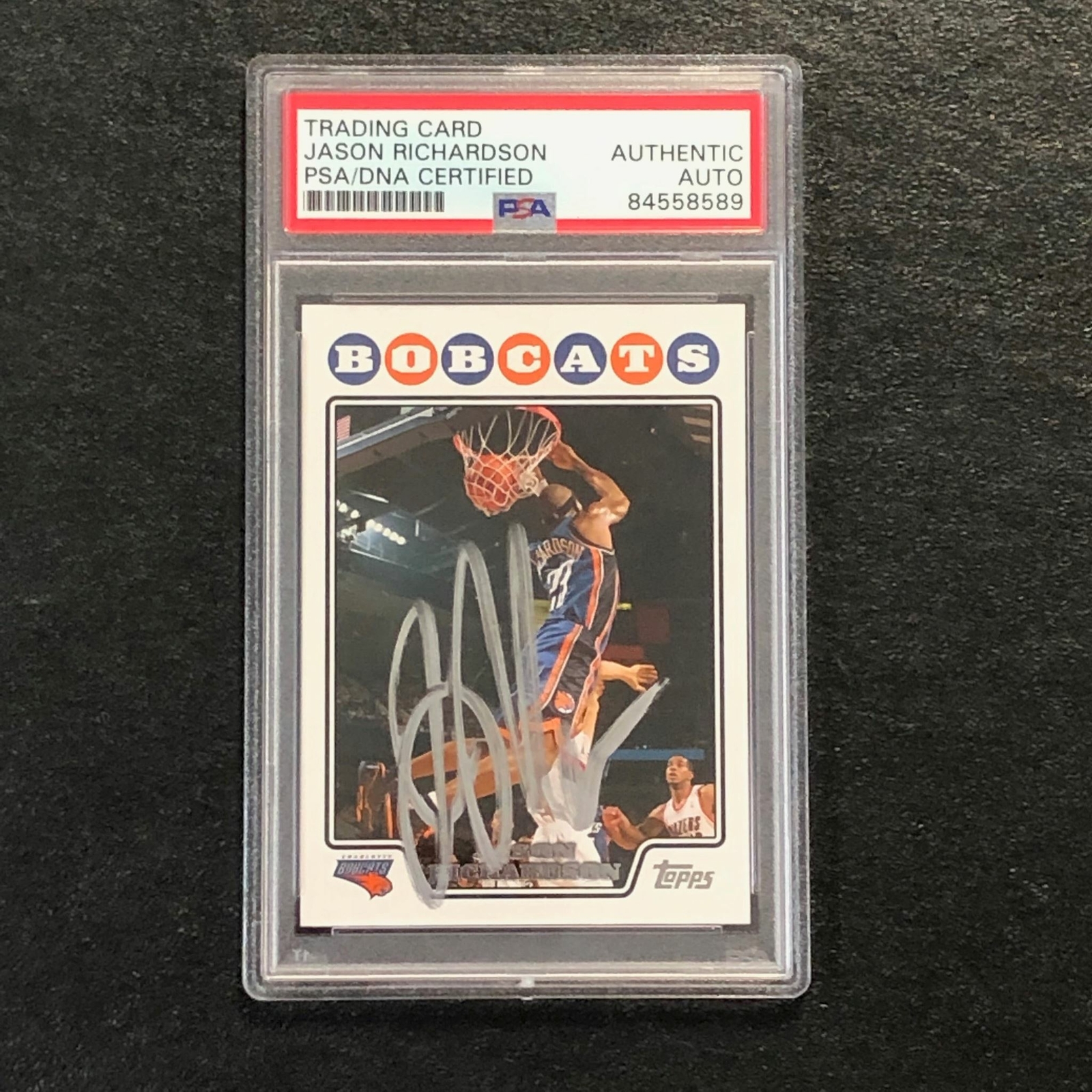 2008 Topps #123 Jason Richardson Signed Card AUTO PSA Slabbed Bobcats
