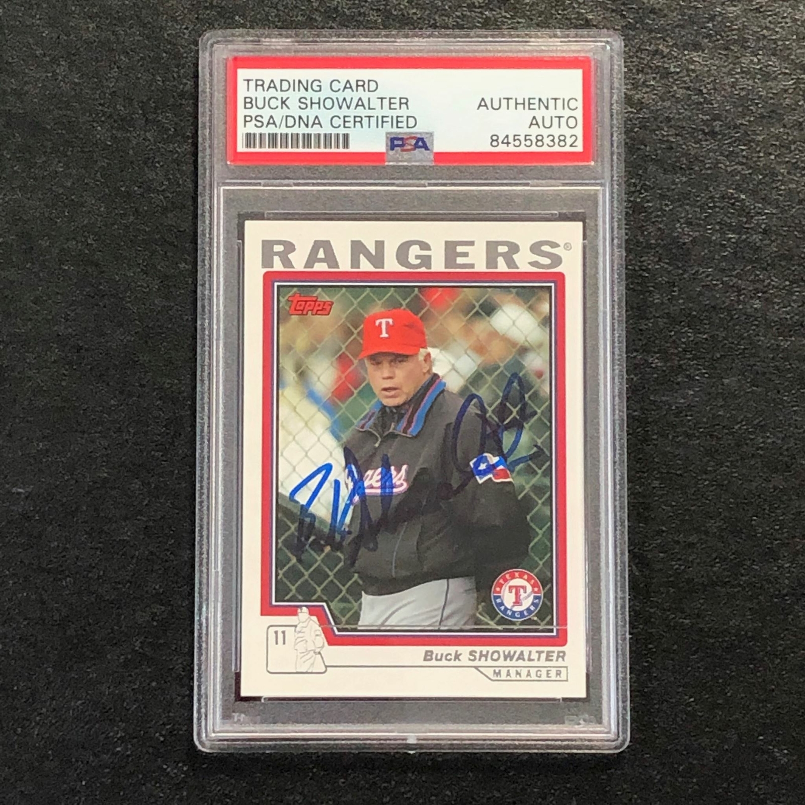 2004 Topps #295 Buck Showalter Signed Card AUTO PSA Slabbed Rangers
