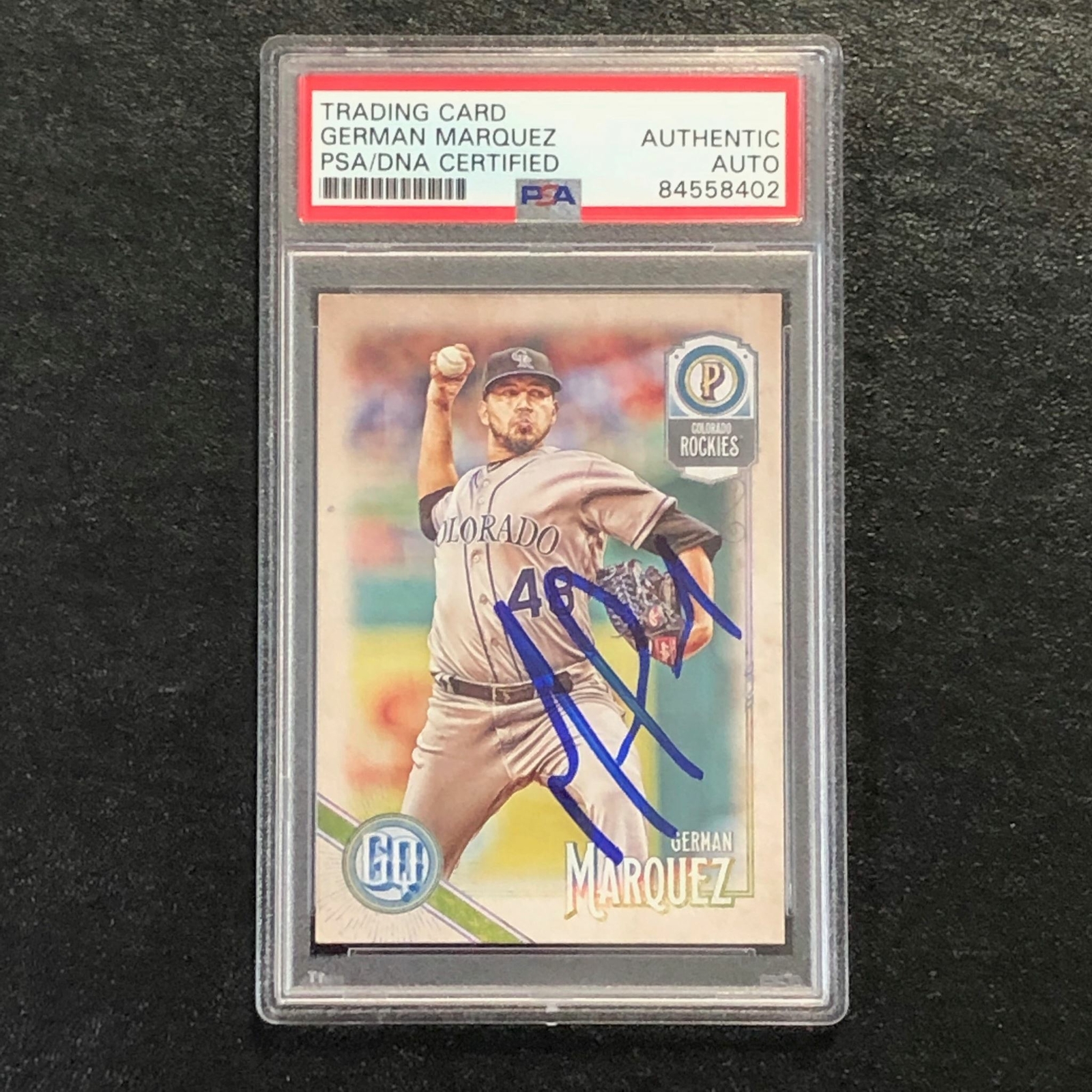 2018 Topps Gypsy Queen #296 German Marquez Signed Card PSA Slabbed Auto Rockies
