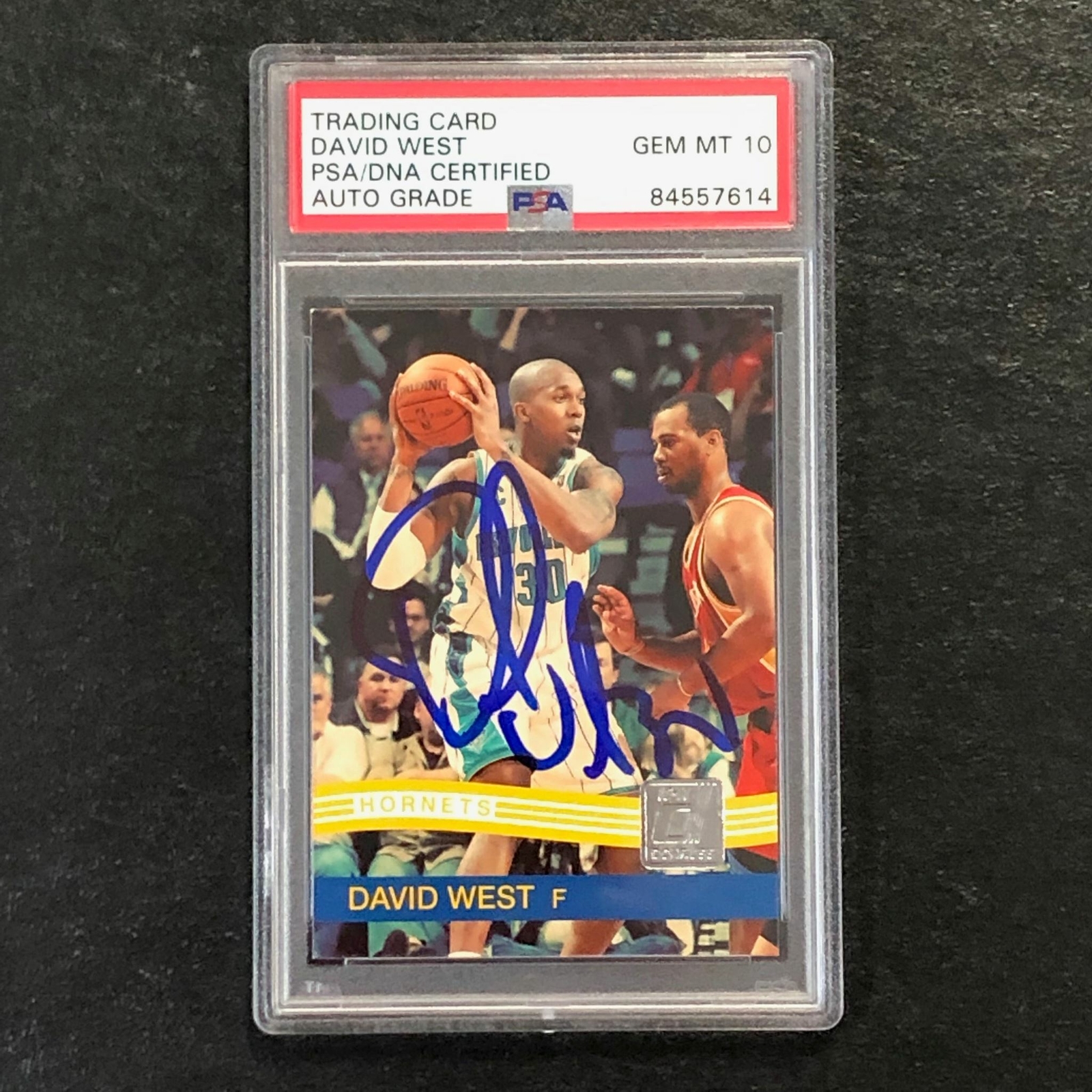 2010-11 Panini Donruss #99 David West Signed AUTO 10 PSA Slabbed Hornets
