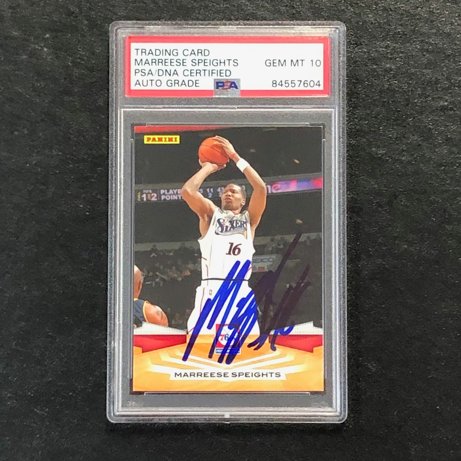 2009-10 Panini Basketball #37 Marreese Speights Signed Card AUTO 10 PSA Slabbed
