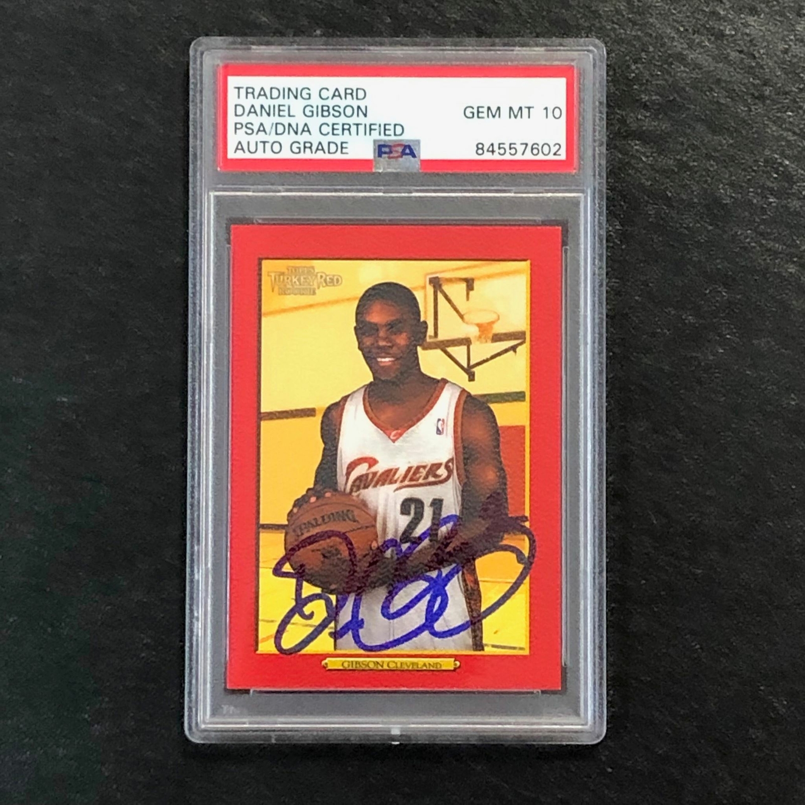 2006-07 Topps Turkey Red #218 Daniel Gibson Signed Card AUTO 10 PSA Slabbed Cava
