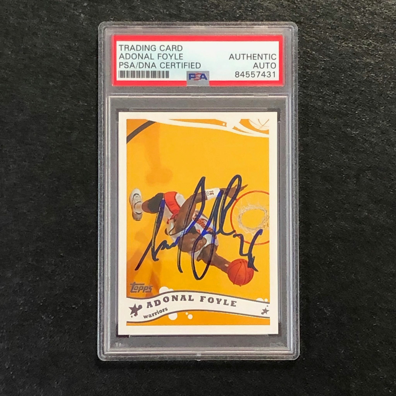 2005-06 Topps #152 Adonal Foyle Signed Card AUTO PSA Slabbed Warriors
