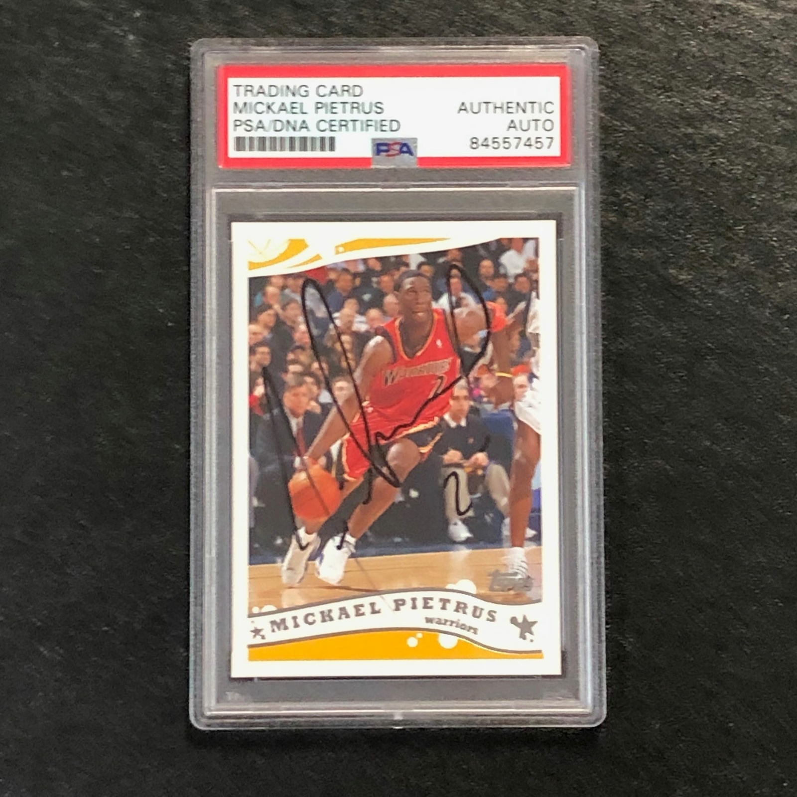 2005-06 Topps #218 Mickael Pietrus Signed Card AUTO PSA Slabbed Warriors
