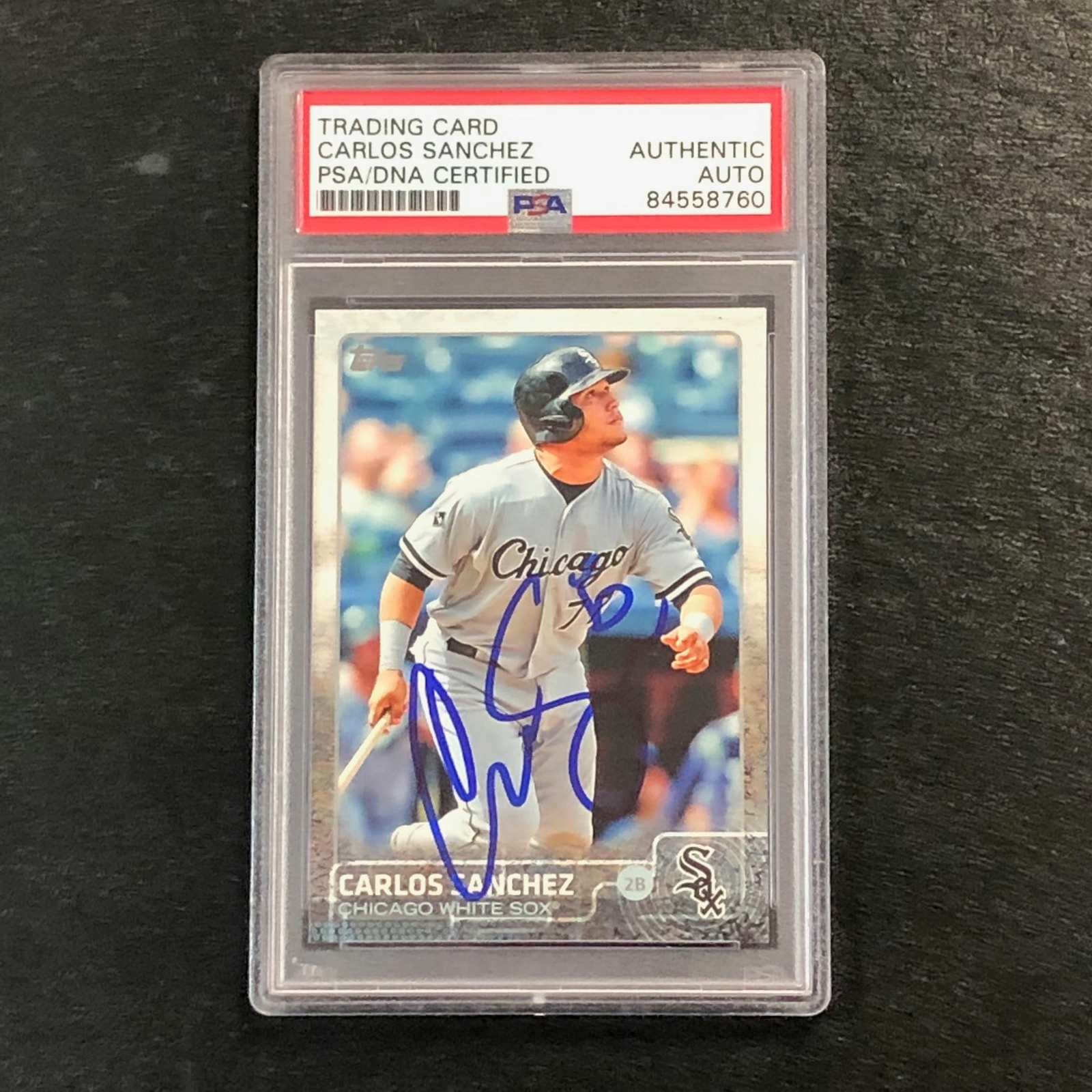 2015 Topps Series 2 #615 Carlos Sanchez Signed Card PSA Slabbed Auto White Sox
