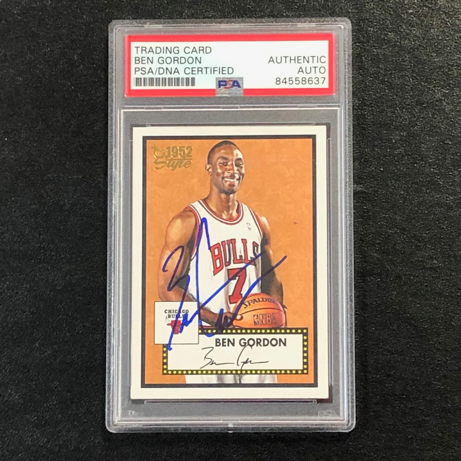 2005-06 Topps 1952 Style #39 Ben Gordon Signed Card AUTO PSA Slabbed Bulls
