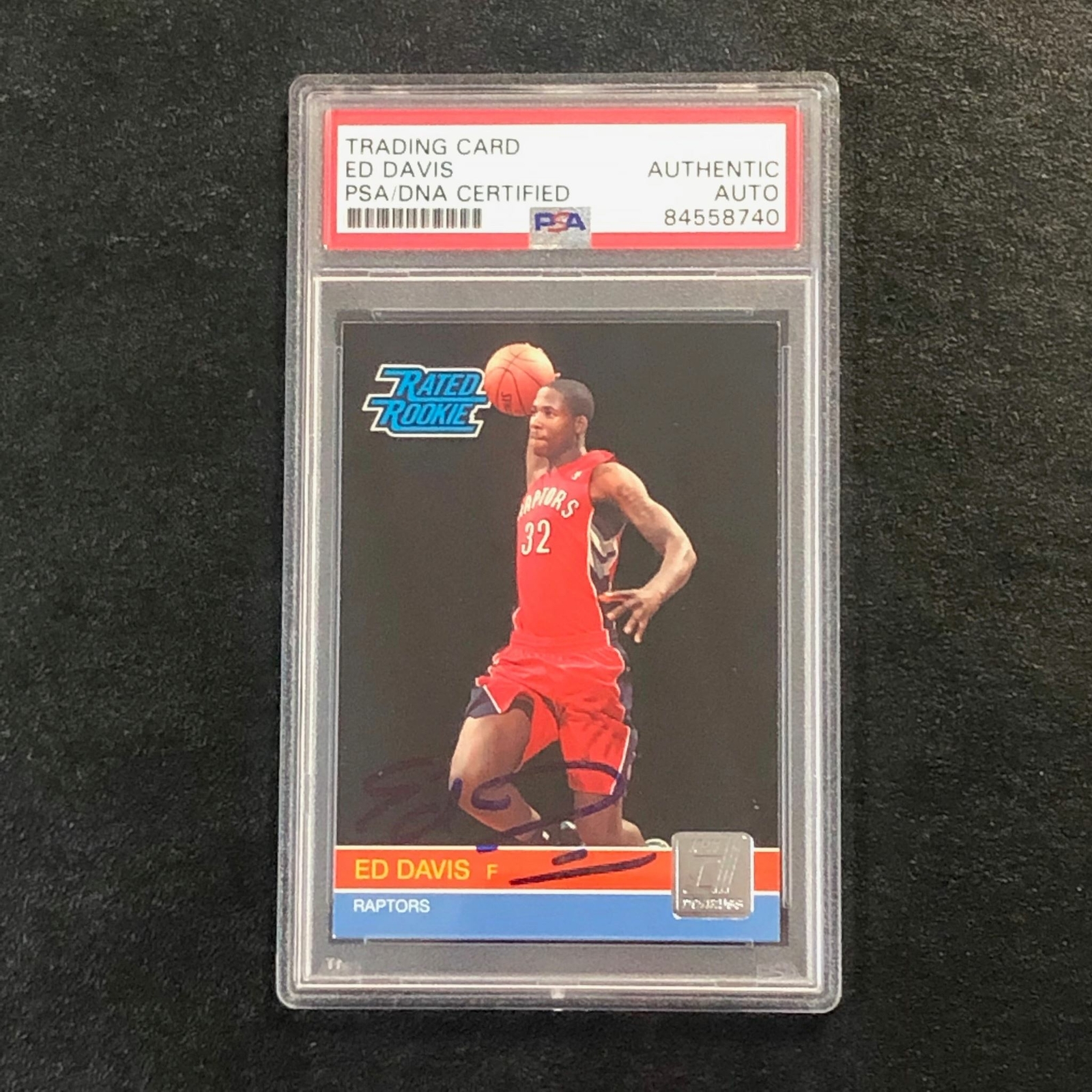 2010-11 DONRUSS RATED ROOKIE #240 ED DAVIS Signed Card AUTO PSA Slabbed RC Rapto
