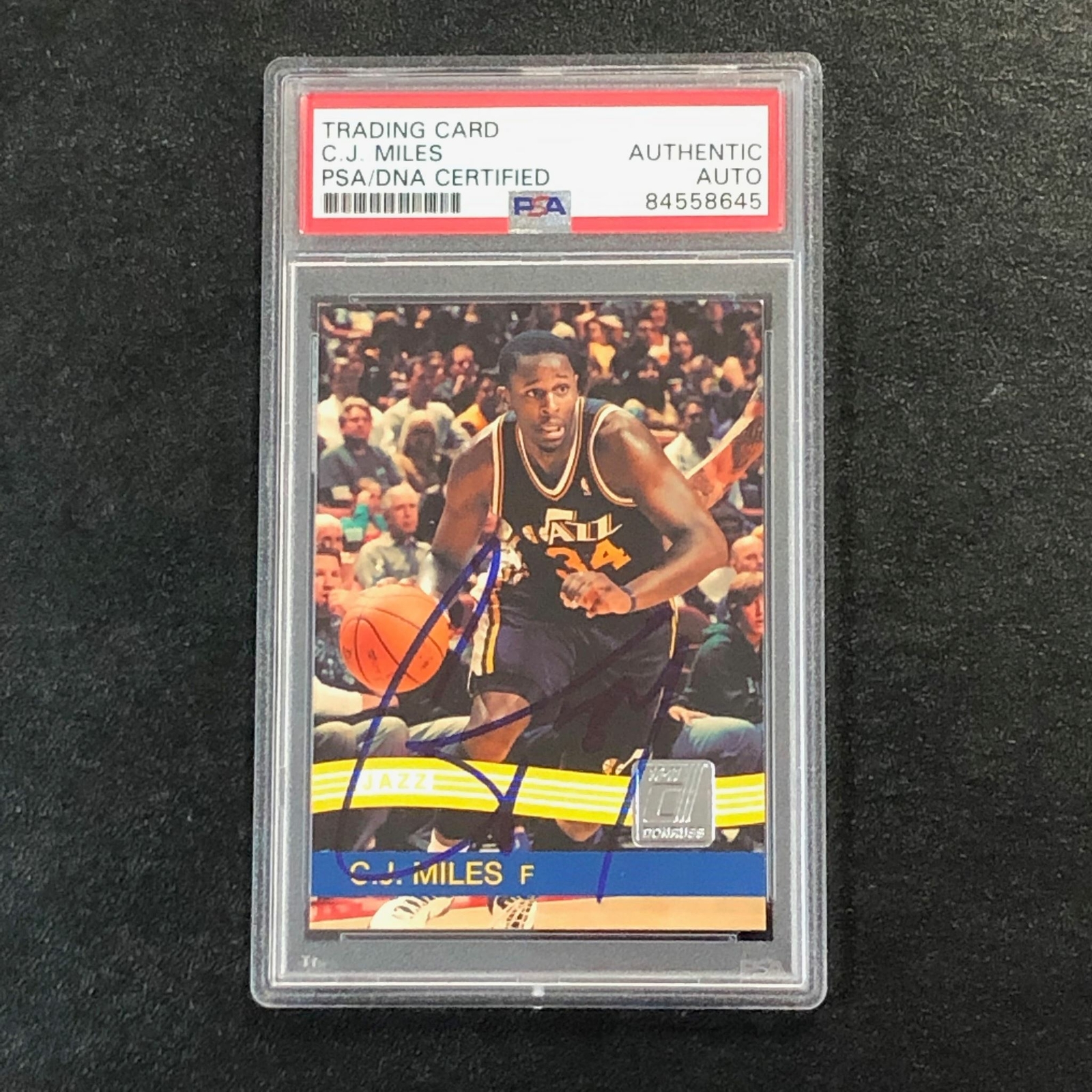 2010-11 Panini Donruss #144 C.J. Miles Signed Card PSA Slabbed Jazz
