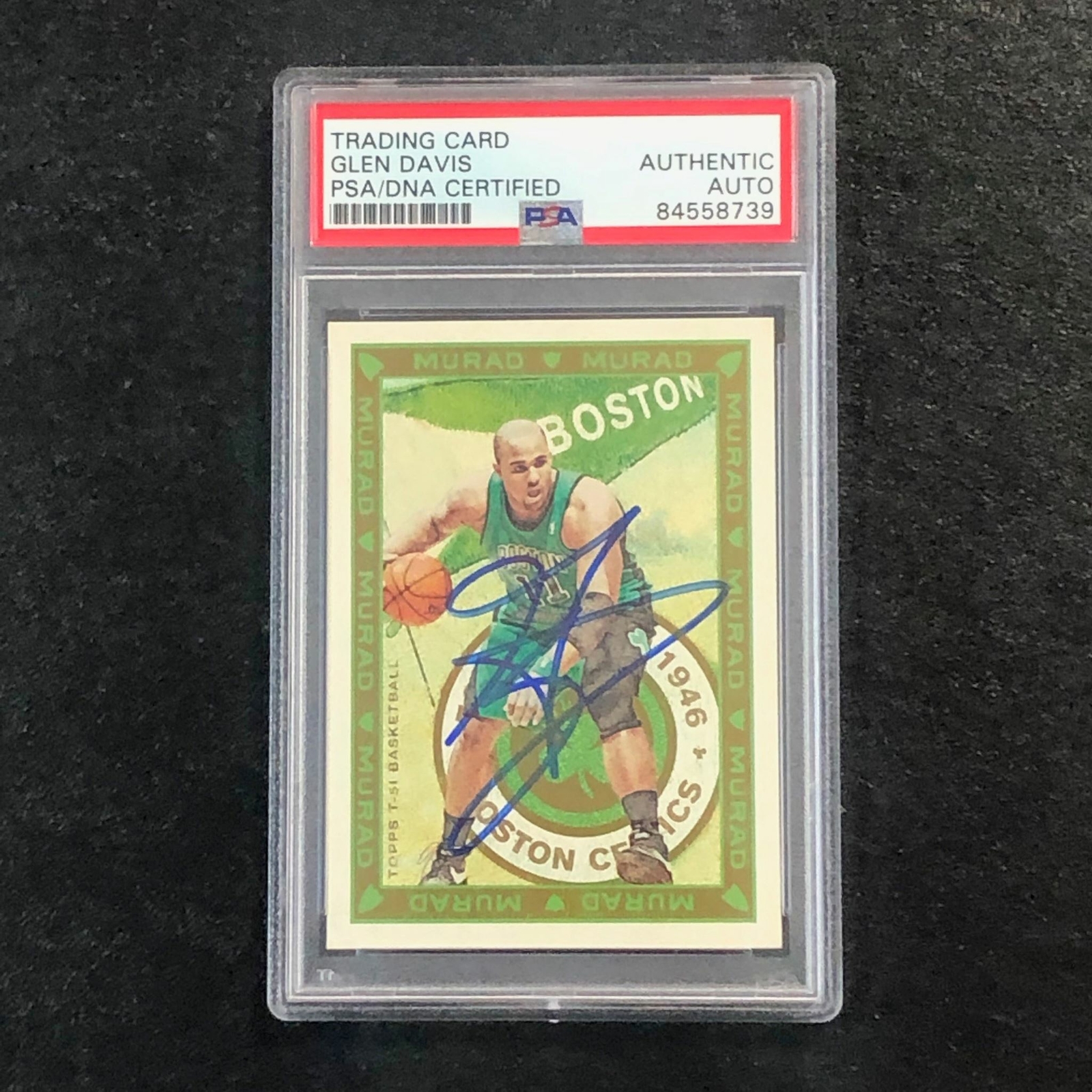 2008-09 Topps T51 Murad #61 Glen Davis Signed Card AUTO PSA/DNA Slabbed Celtics
