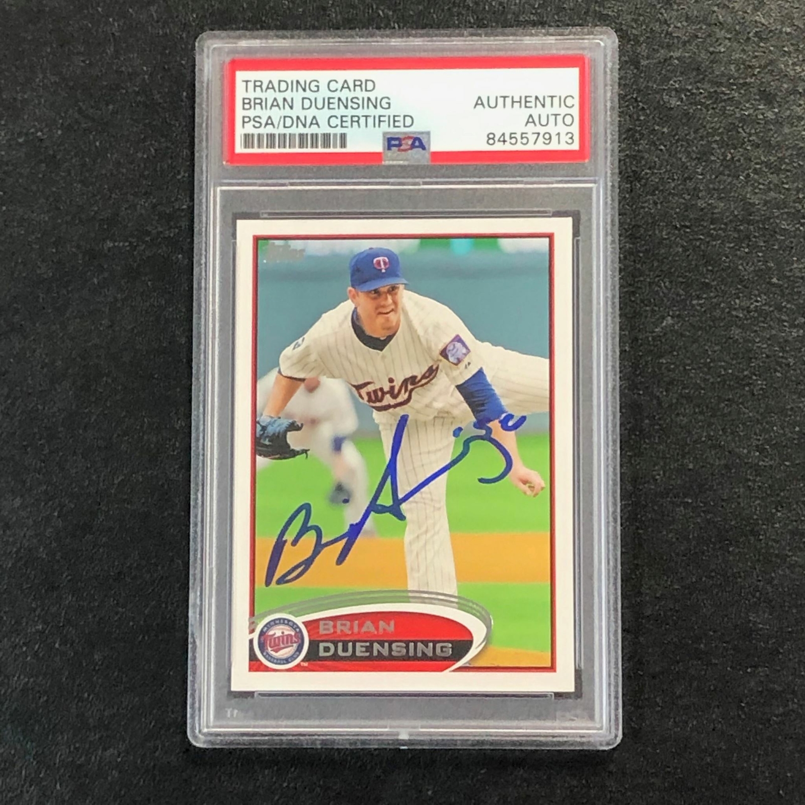 2012 Topps Update #US140 Brian Duensing Signed Card PSA Auto Slabbed Auto Twins
