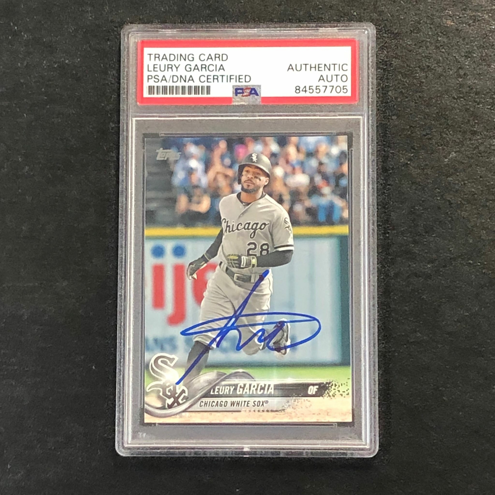 2018 Topps Series 2 #496 Leury Garcia Signed Card PSA Slabbed Auto White Sox
