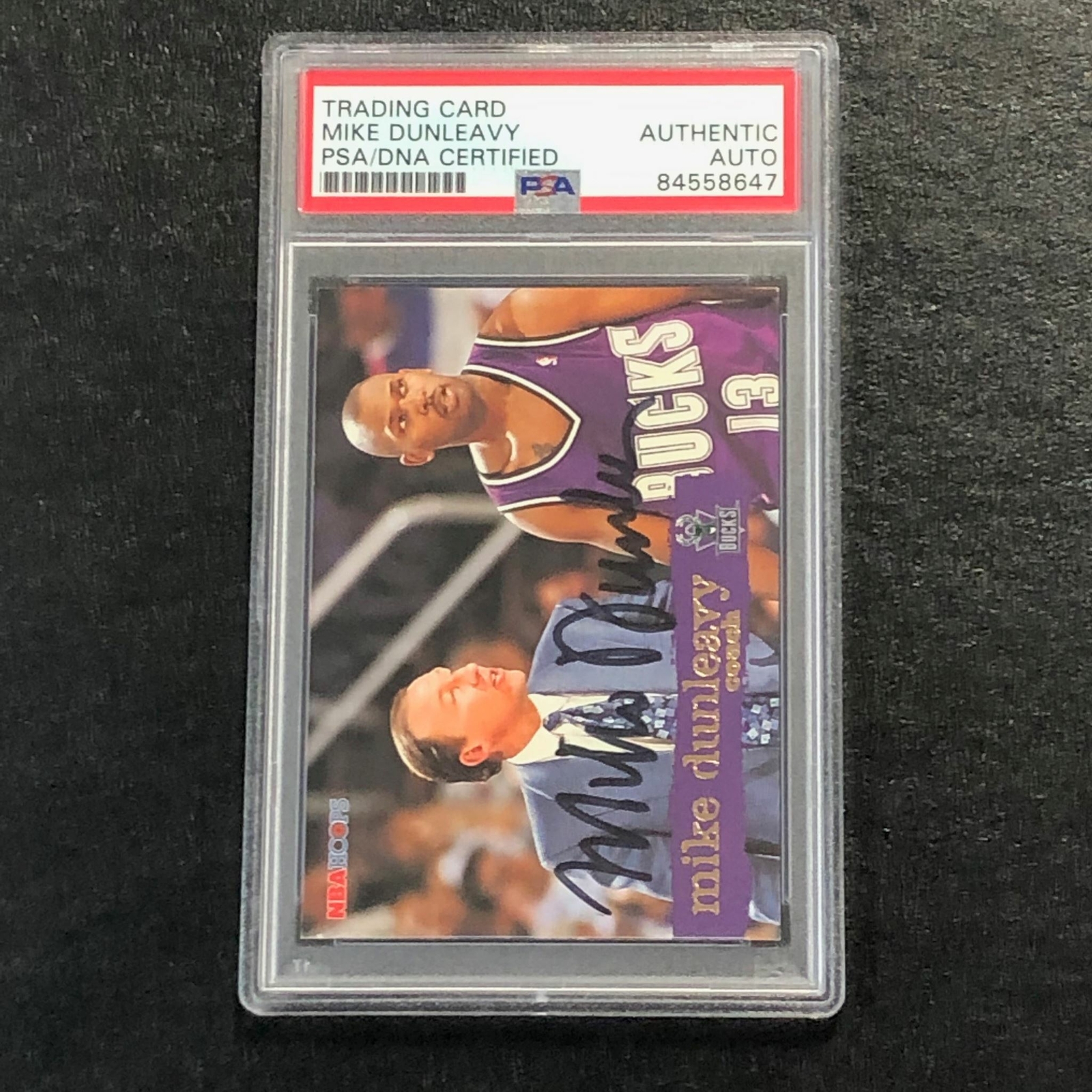 1995-96 NBA Hoops #183 Mike Dunleavy Signed Card AUTO PSA/DNA Slabbed Bucks
