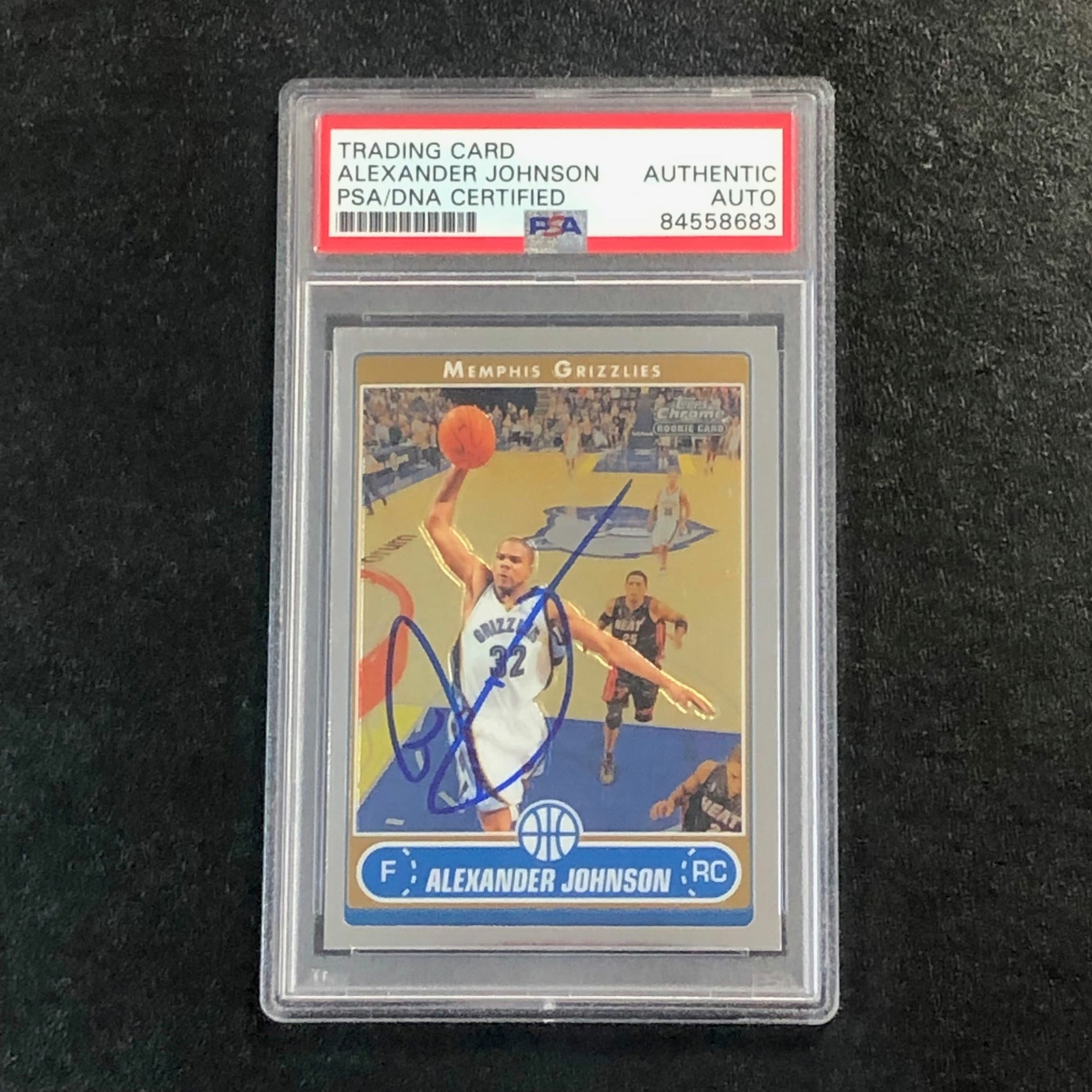 2006-07 Topps Chrome #205 Alexander Johnson Signed Card AUTO PSA Slabbed Grizzli
